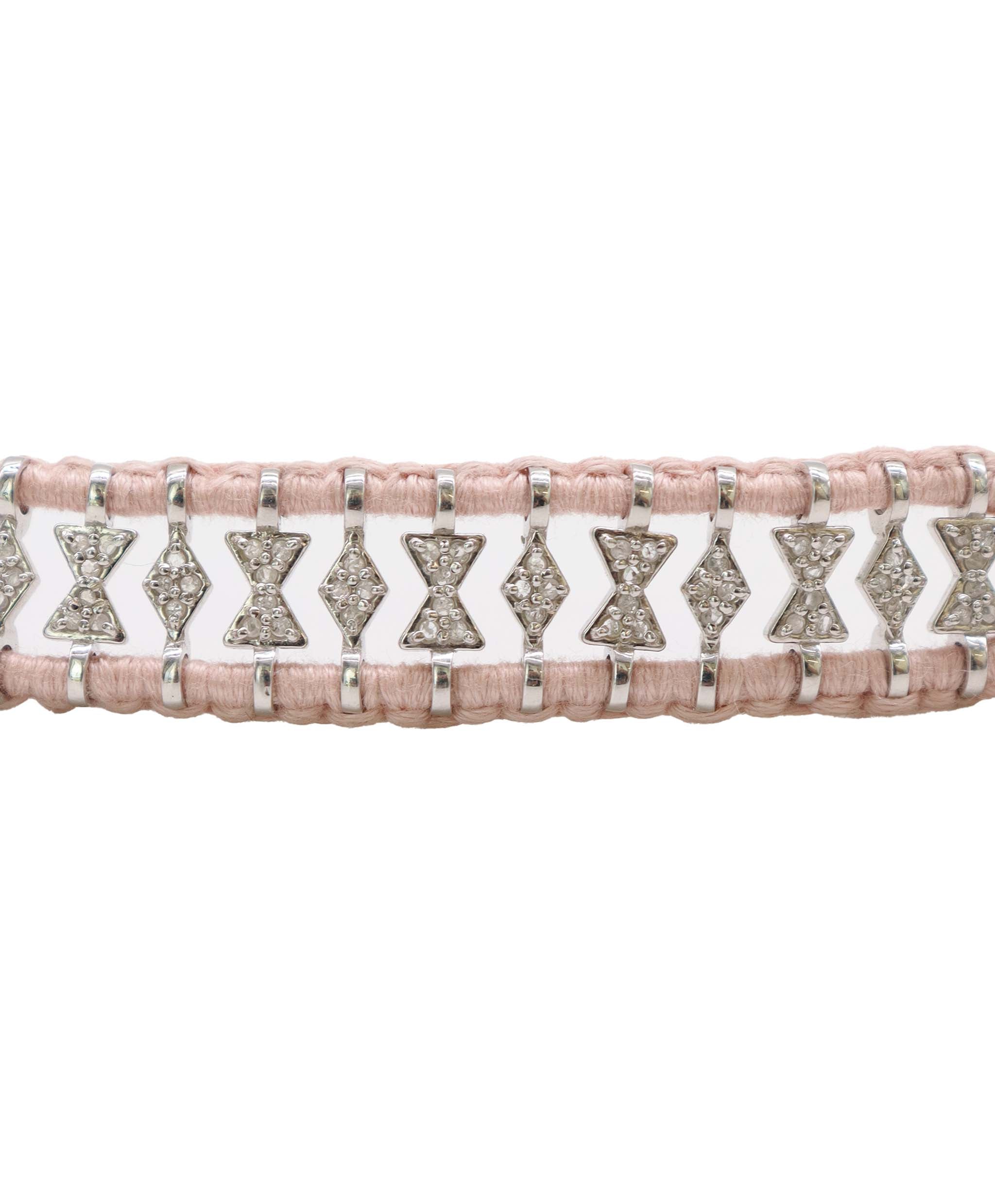 Diamond Kite Light Pink Thread Friendship Bracelet DXBCD2253