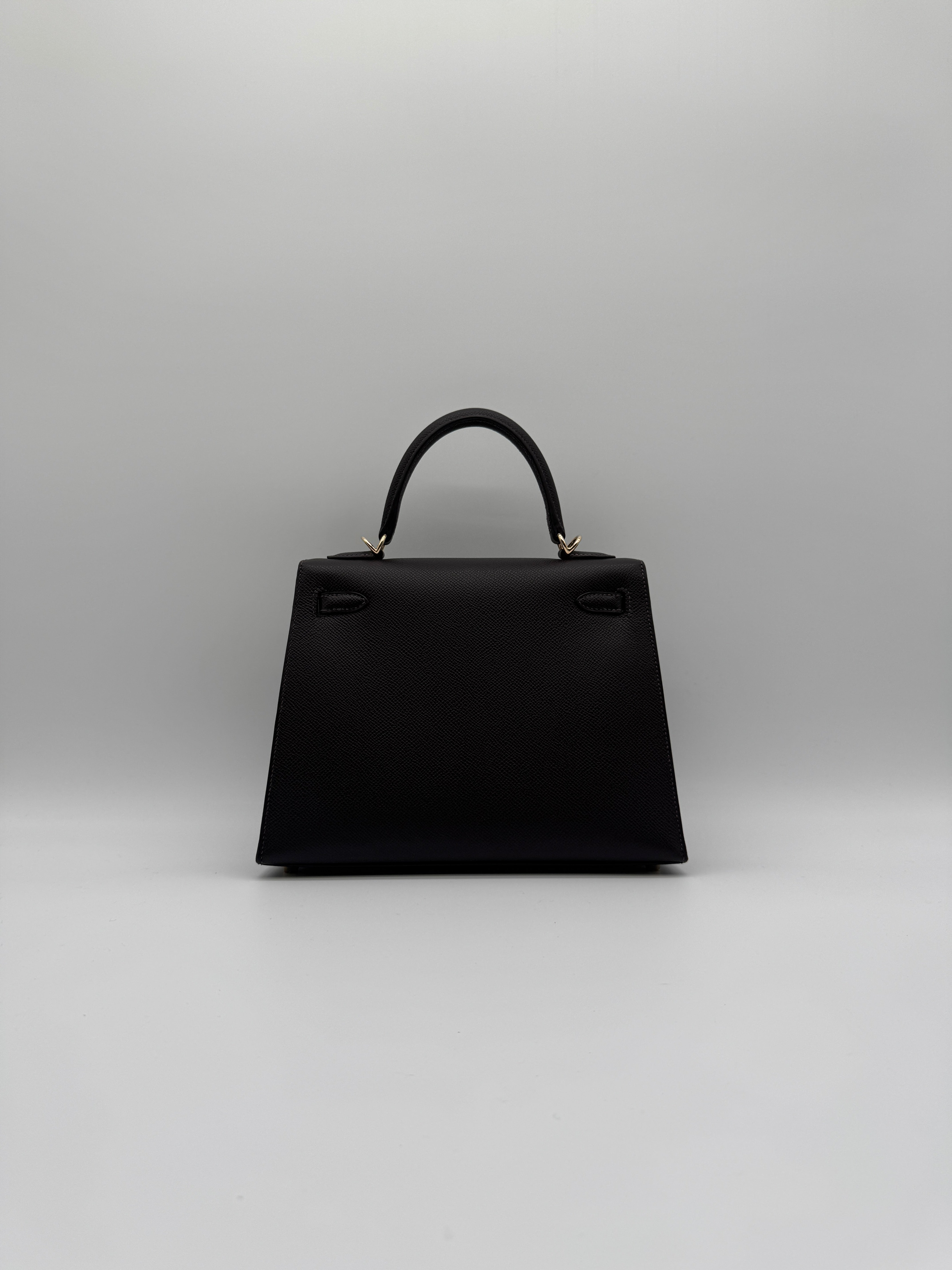 Hermès Kelly 25 Bai Brun Epsom Permabass Hardware