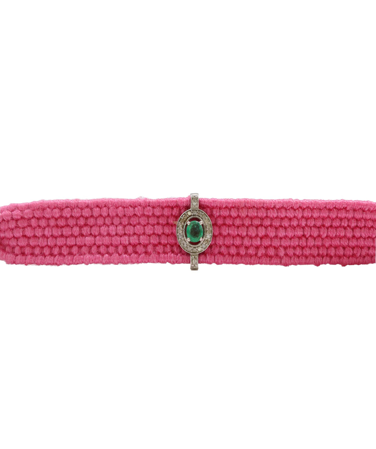 Emerald & Diamond Bright Pink Thread Friendship Bracelet DXBCD2256