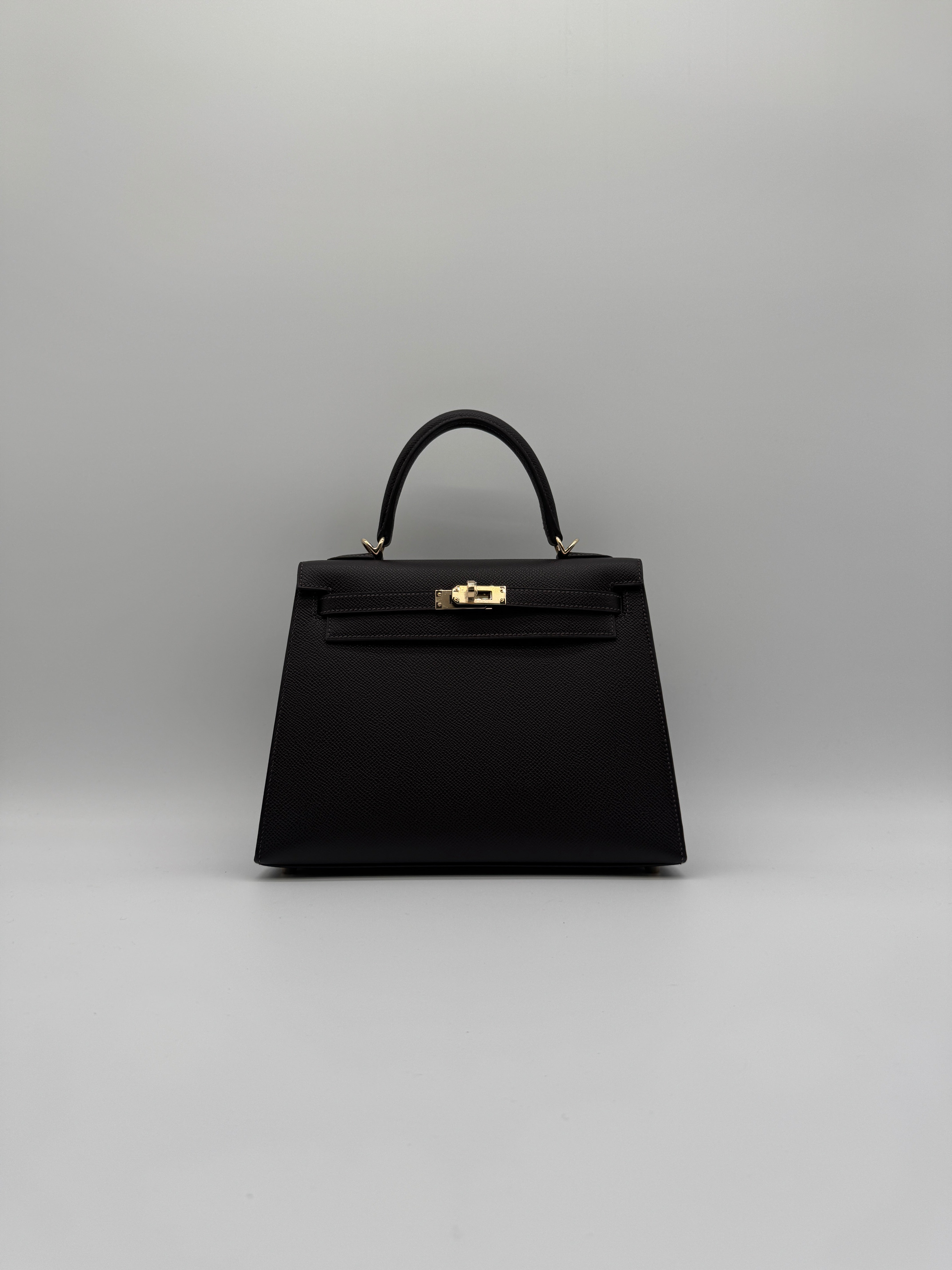 Hermès Kelly 25 Bai Brun Epsom Permabass Hardware
