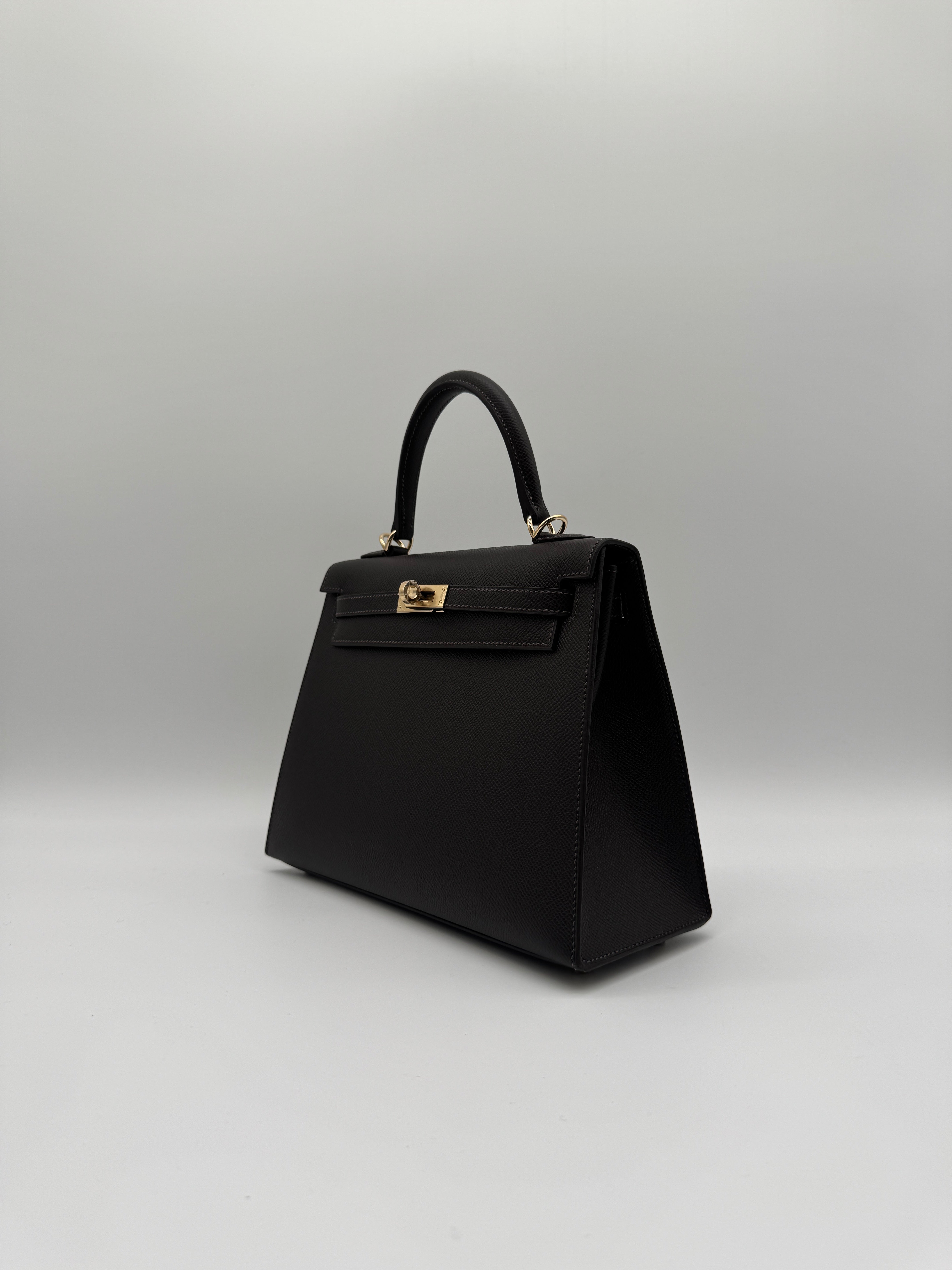 Hermès Kelly 25 Bai Brun Epsom Permabass Hardware