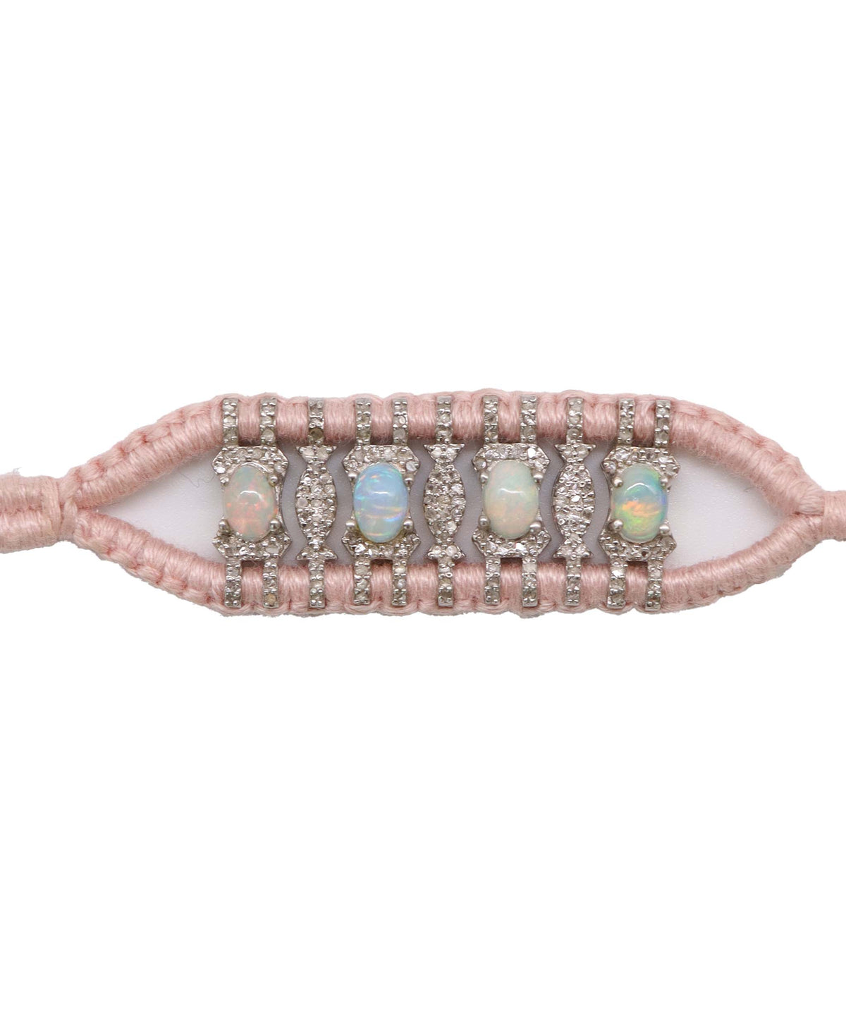 Opal & Diamond Light Pink Thread Friendship Bracelet DXBCD2262