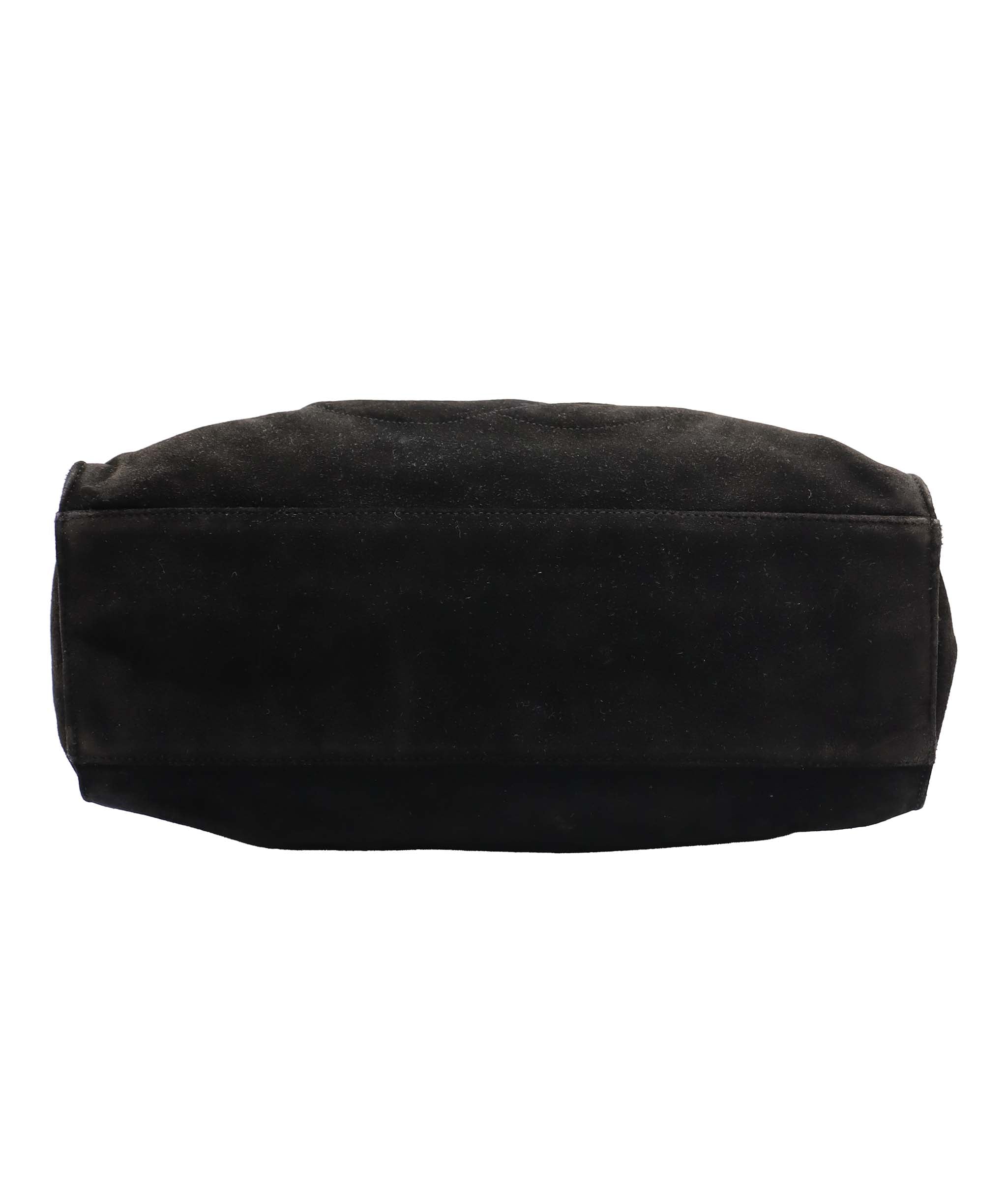 Chanel CC Suede Shoulder Bag Black DXBS6052