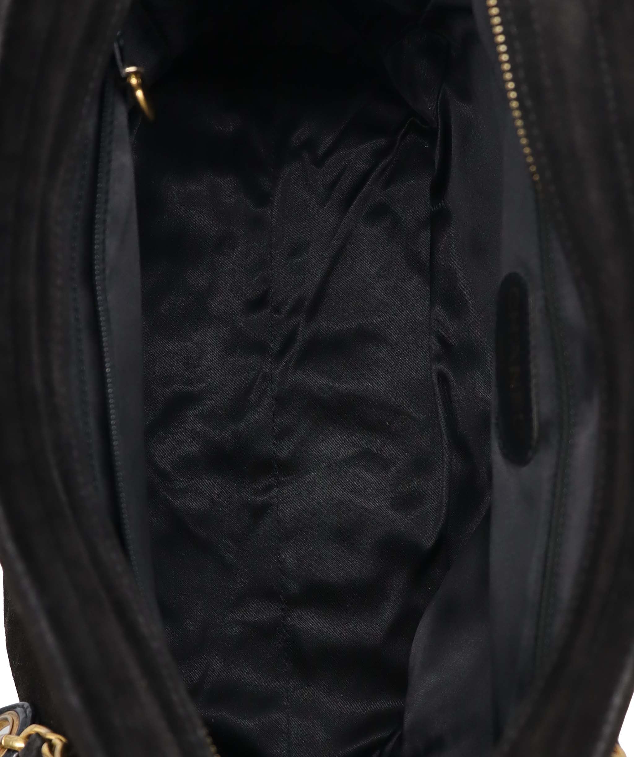 Chanel CC Suede Shoulder Bag Black DXBS6052