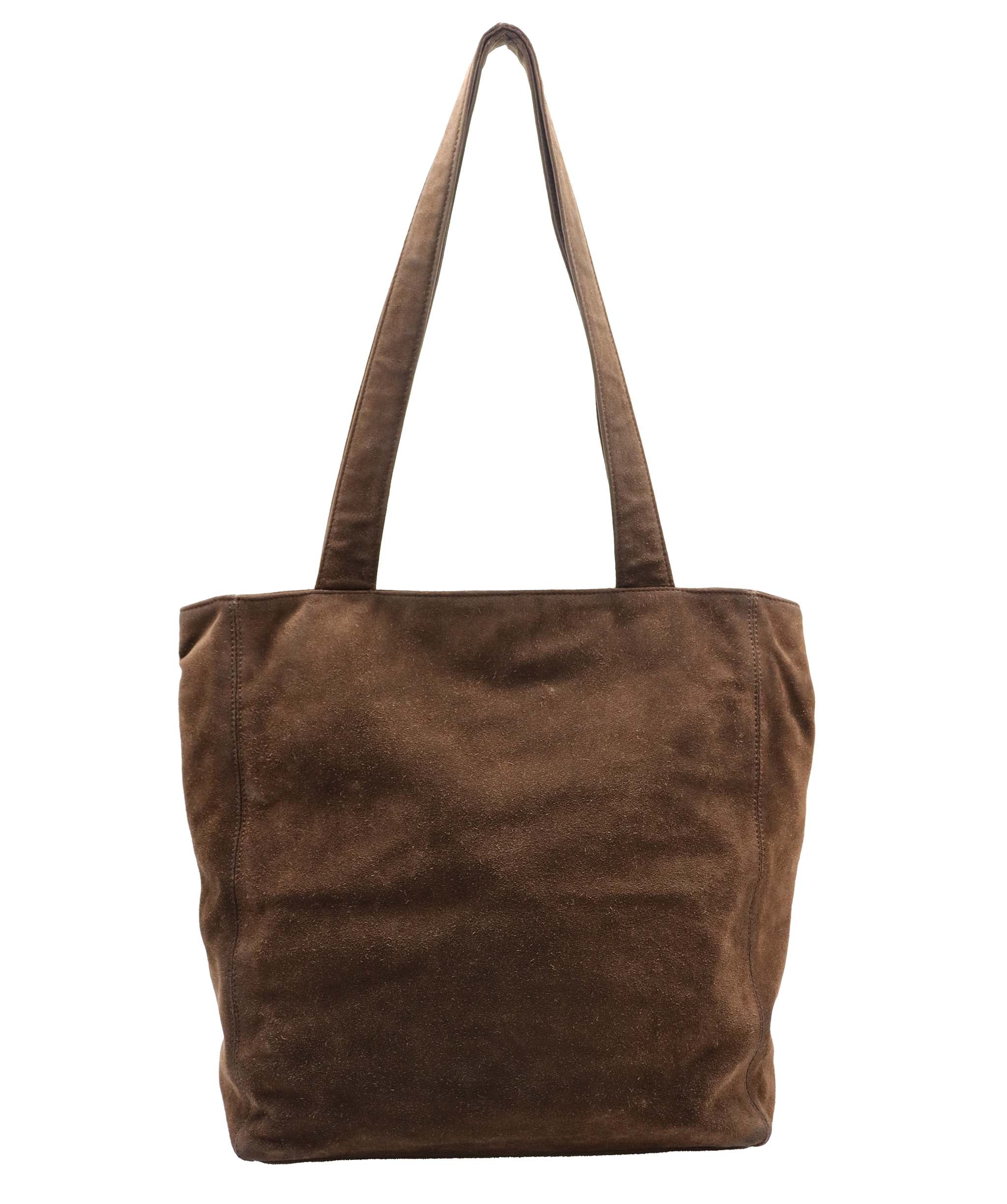 Chanel CC Fringe Tote Bag Brown Suede DXBS6055