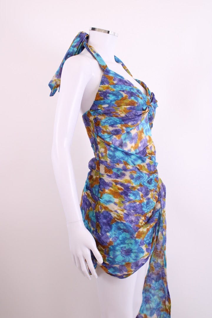 Zimmermann Floral Print Playsuit Blue/ Mustard S