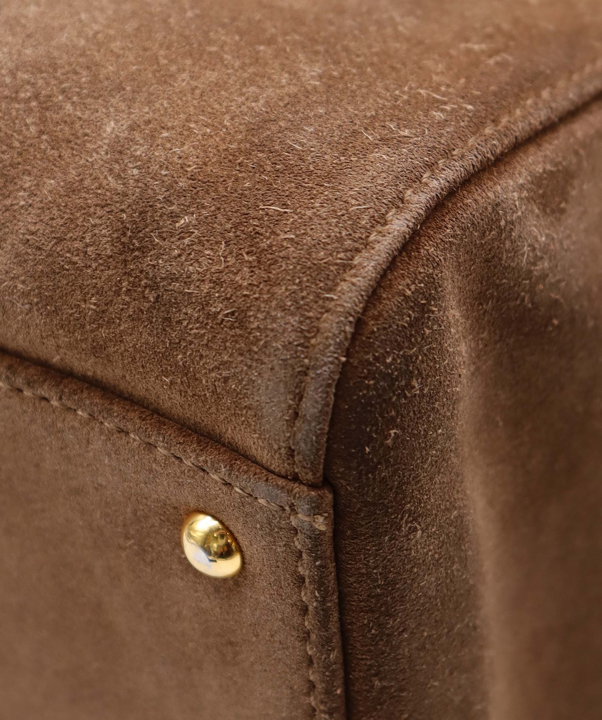 Chanel CC Chain Shoulder Suede Bag Large Brown DXBS6054