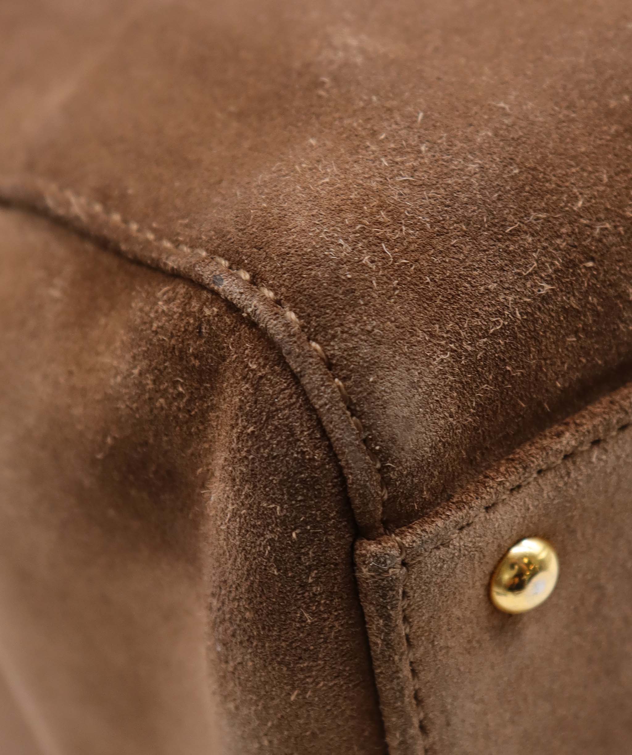 Chanel CC Chain Shoulder Suede Bag Large Brown DXBS6054