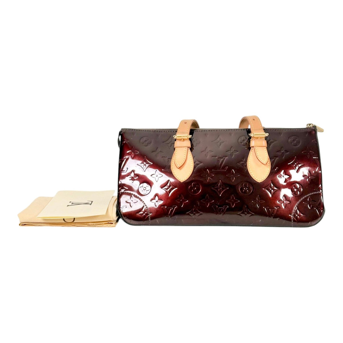 Louis Vuitton Burgundy Patent Leather Handbag