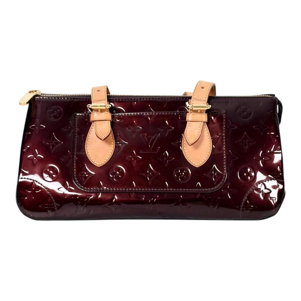 Louis Vuitton Burgundy Patent Leather Handbag