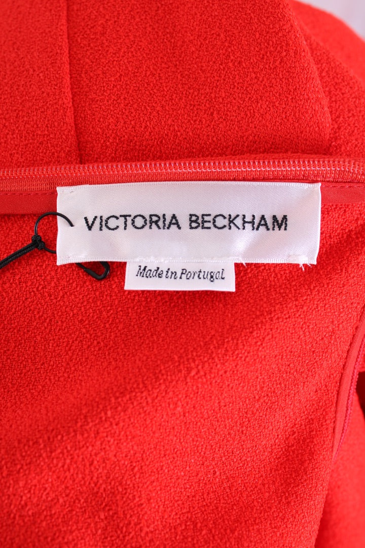 Victoria Beckham Keyhole V Neck Dress Red 12