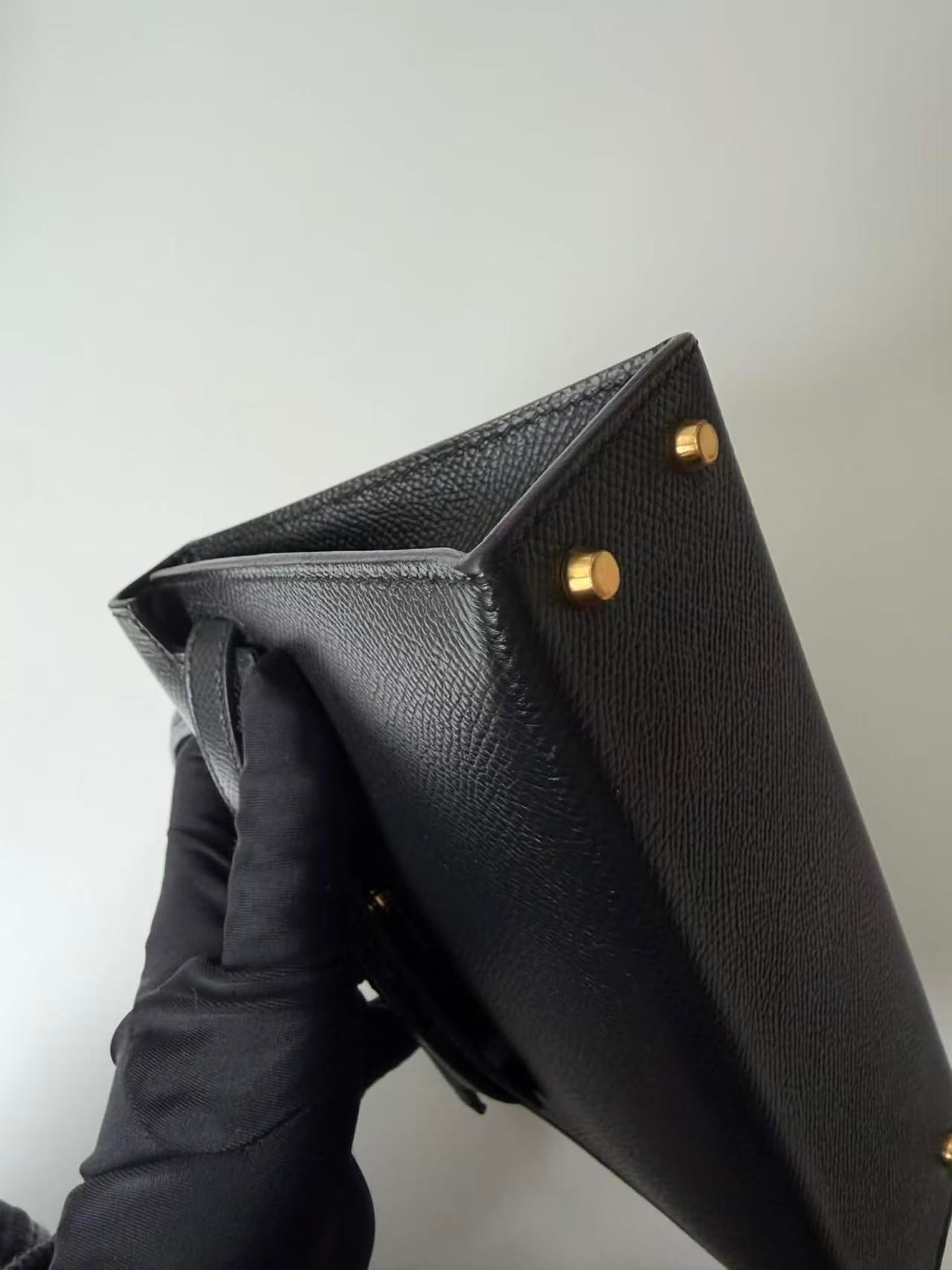 Hermès Mini Kelly 20 Black Epsom Leather Gold Hardware