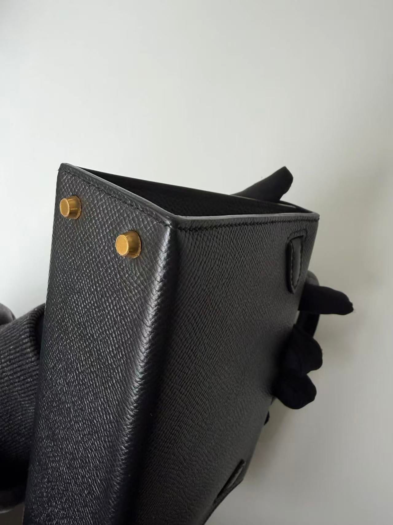 Hermès Mini Kelly 20 Black Epsom Leather Gold Hardware