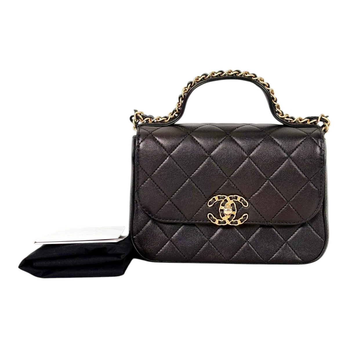 Chanel Black Quilted Lambskin Small Bag - Full Set