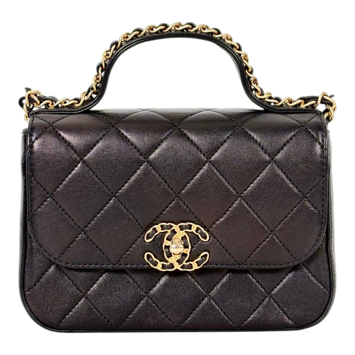 Chanel Black Quilted Lambskin Small Bag - Full Set