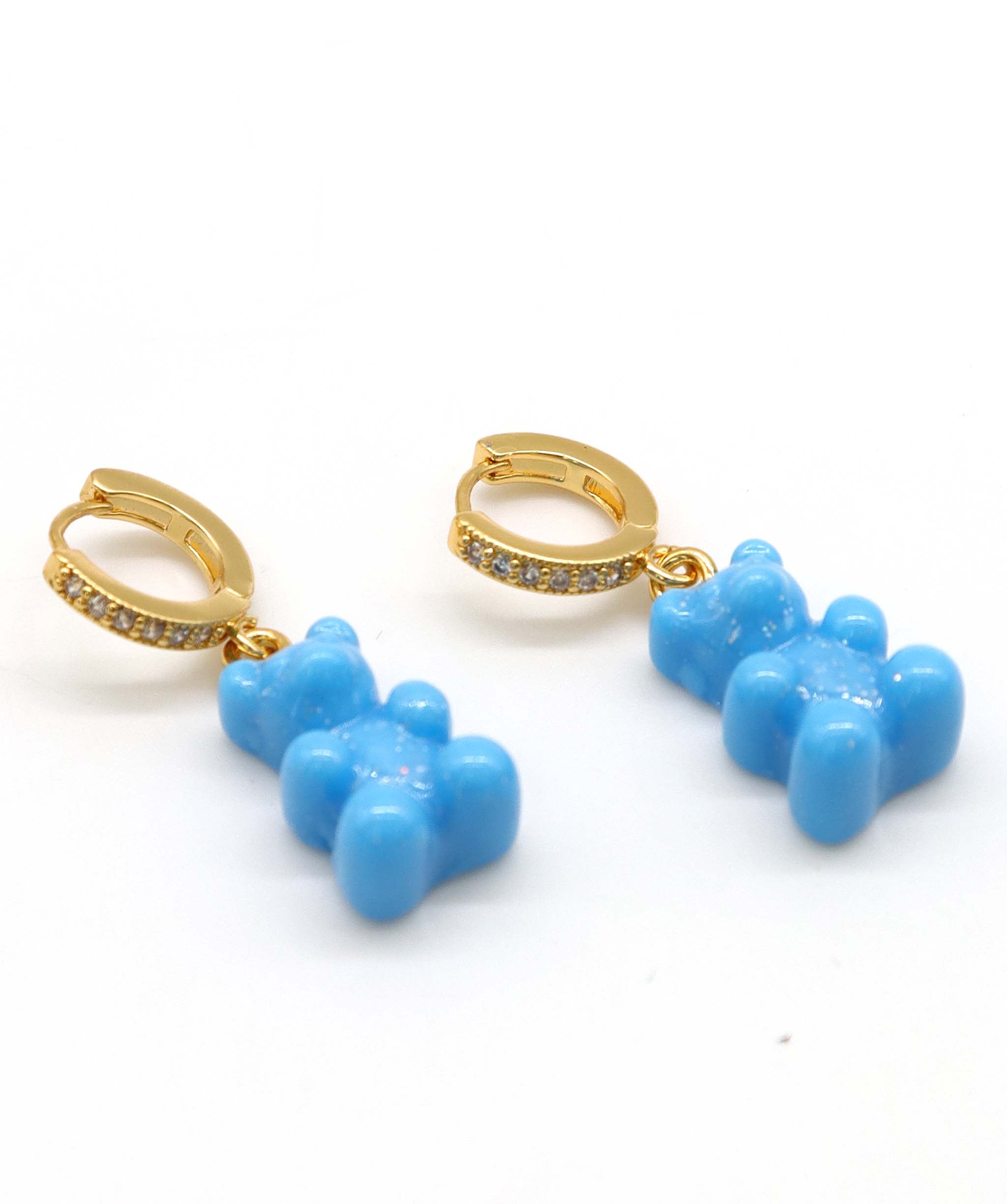 Nostalgia Bear earrings gold blue ASC7208