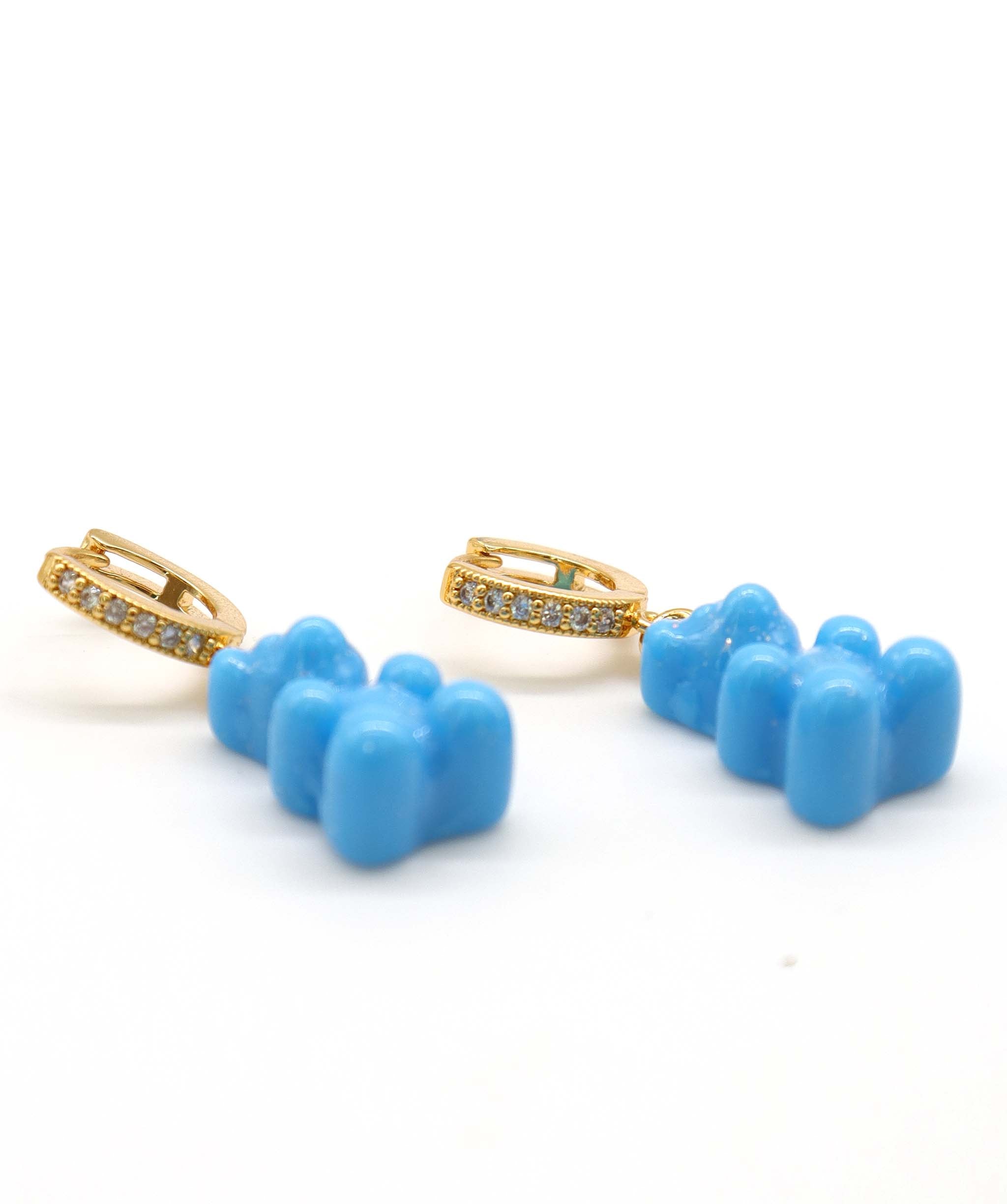 Nostalgia Bear earrings gold blue ASC7208