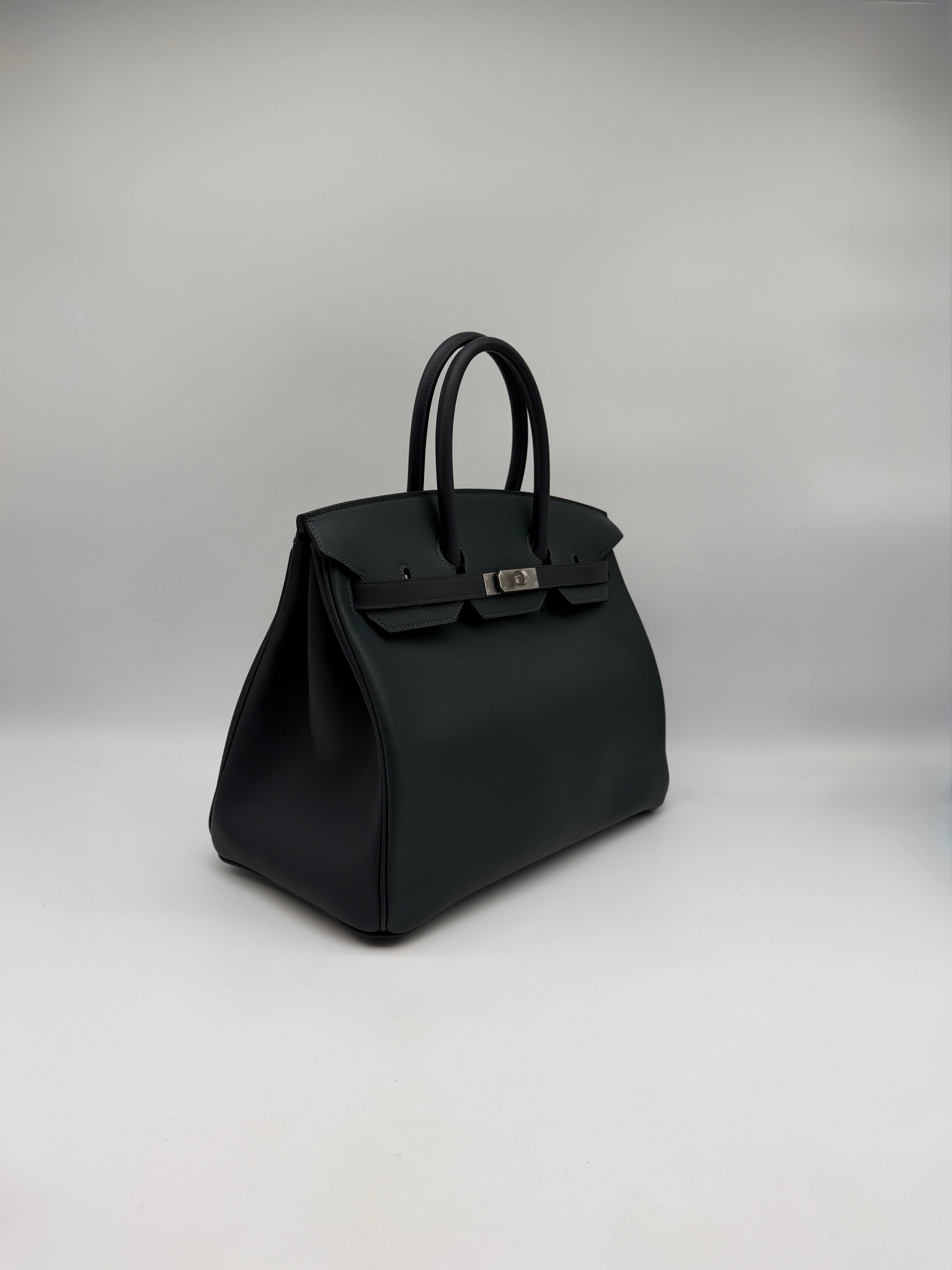 Hermès Birkin 35 HHS Vert Foncé - Noir Swift Palladium Hardware