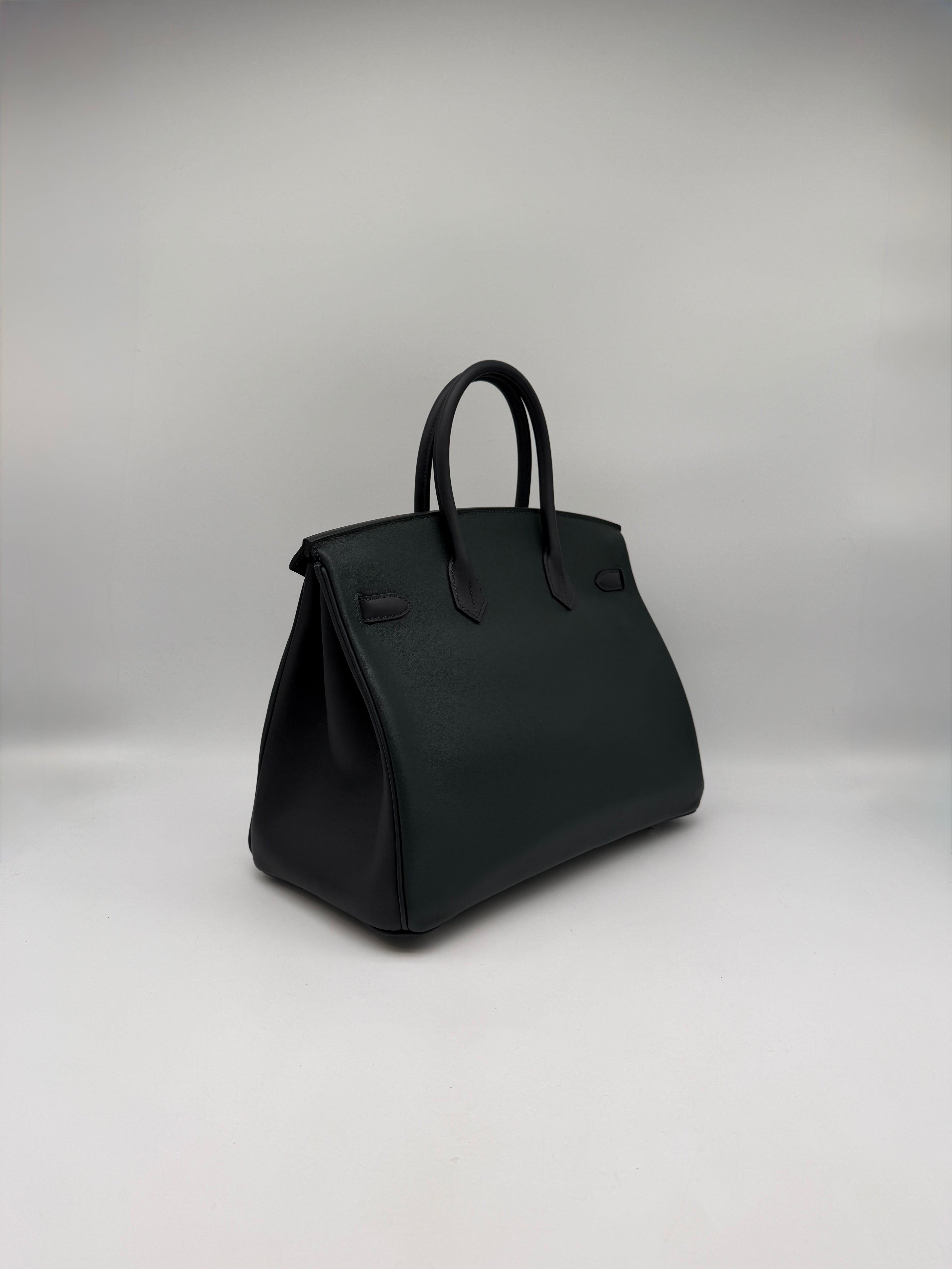 Hermès Birkin 35 HHS Vert Foncé - Noir Swift Palladium Hardware