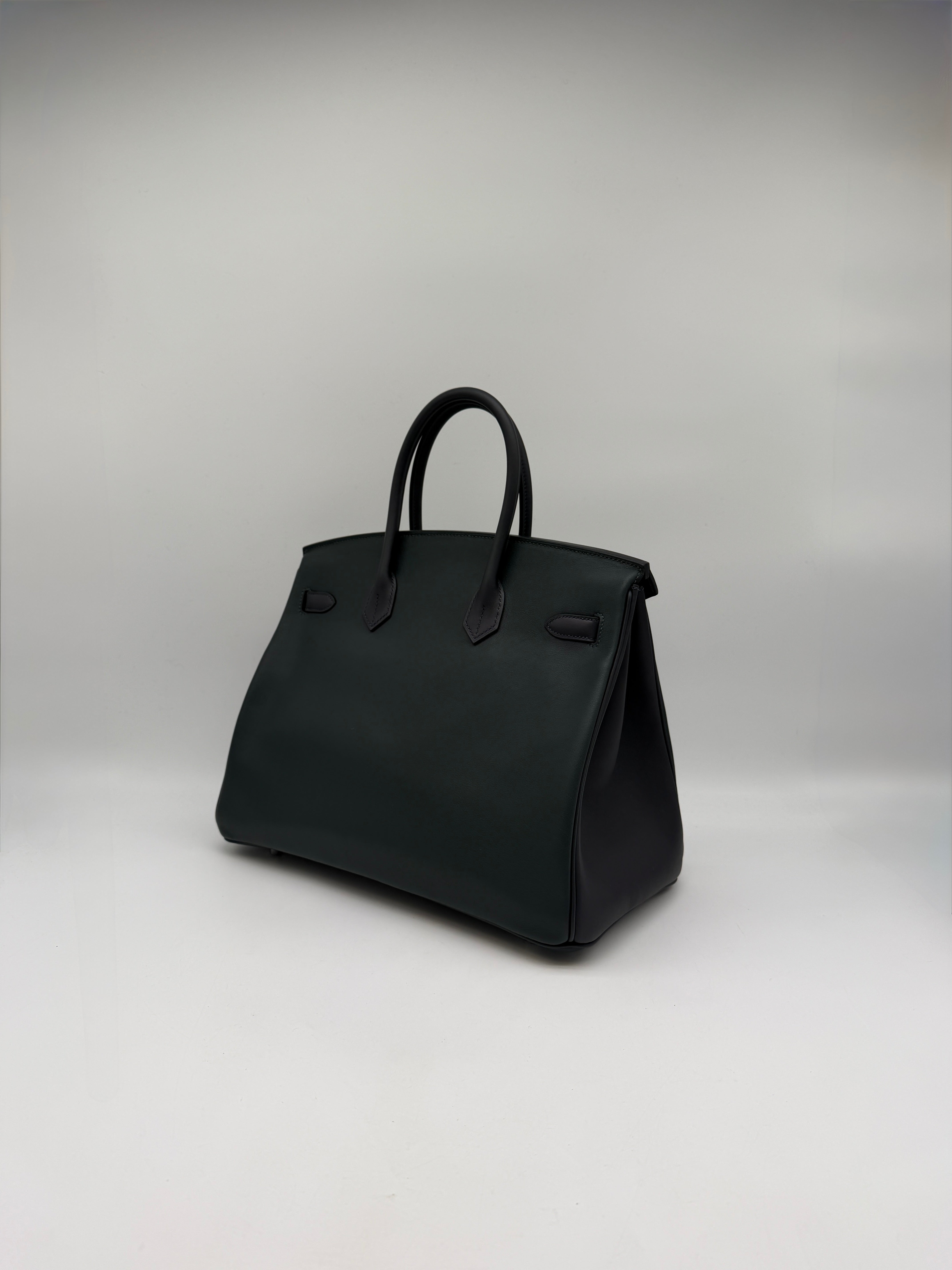 Hermès Birkin 35 HHS Vert Foncé - Noir Swift Palladium Hardware