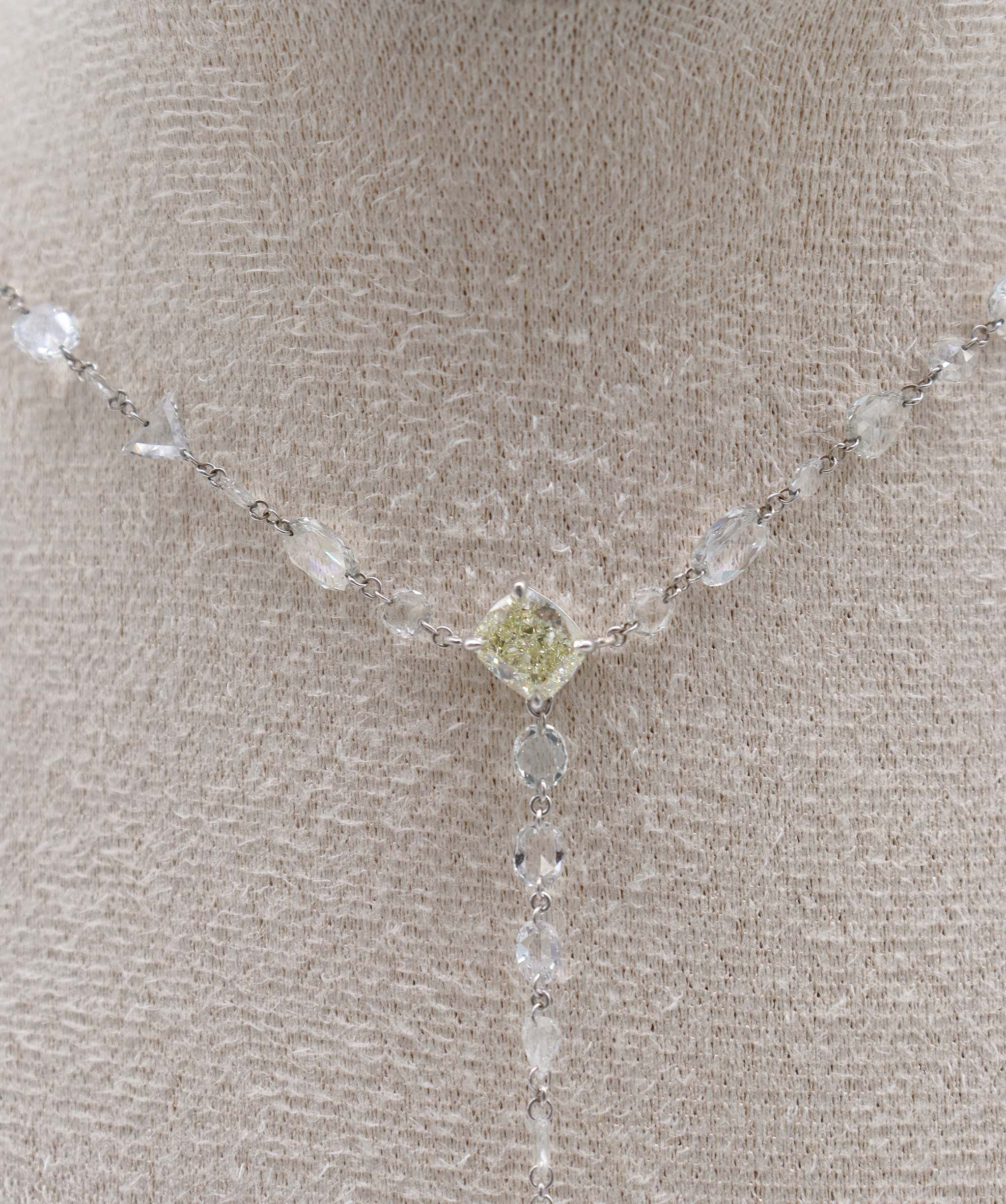 KAMYEN 8.28CT ROSE CUT CHOKER Necklace BU-NK3A