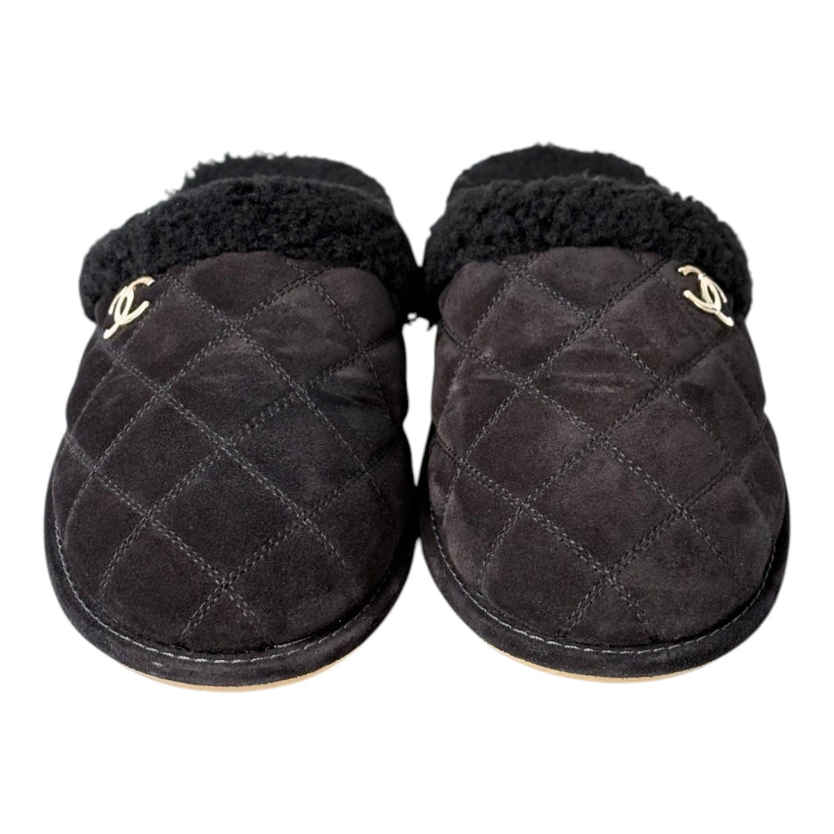 Chanel Black Slides - size 39C