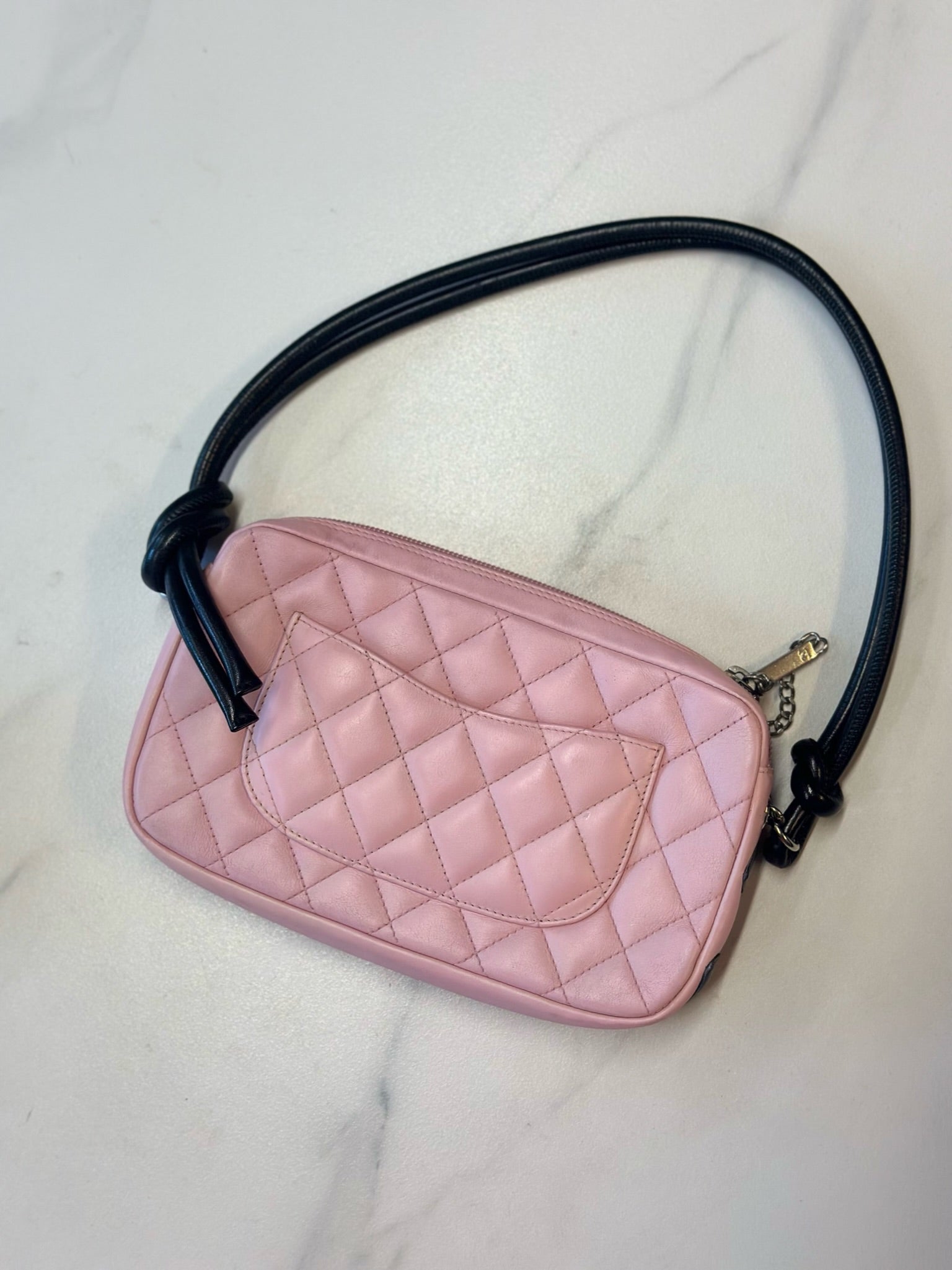 Chanel Cambon Ligne Leather Pink Pochette CC Shoulder Bag