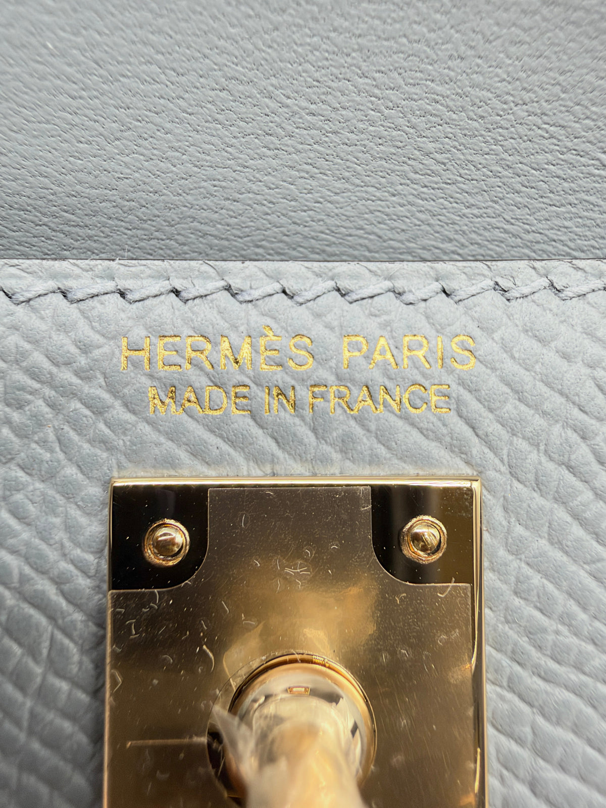 Hermès Mini Kelly Gris Pantin Epsom Permabrass Hardware
