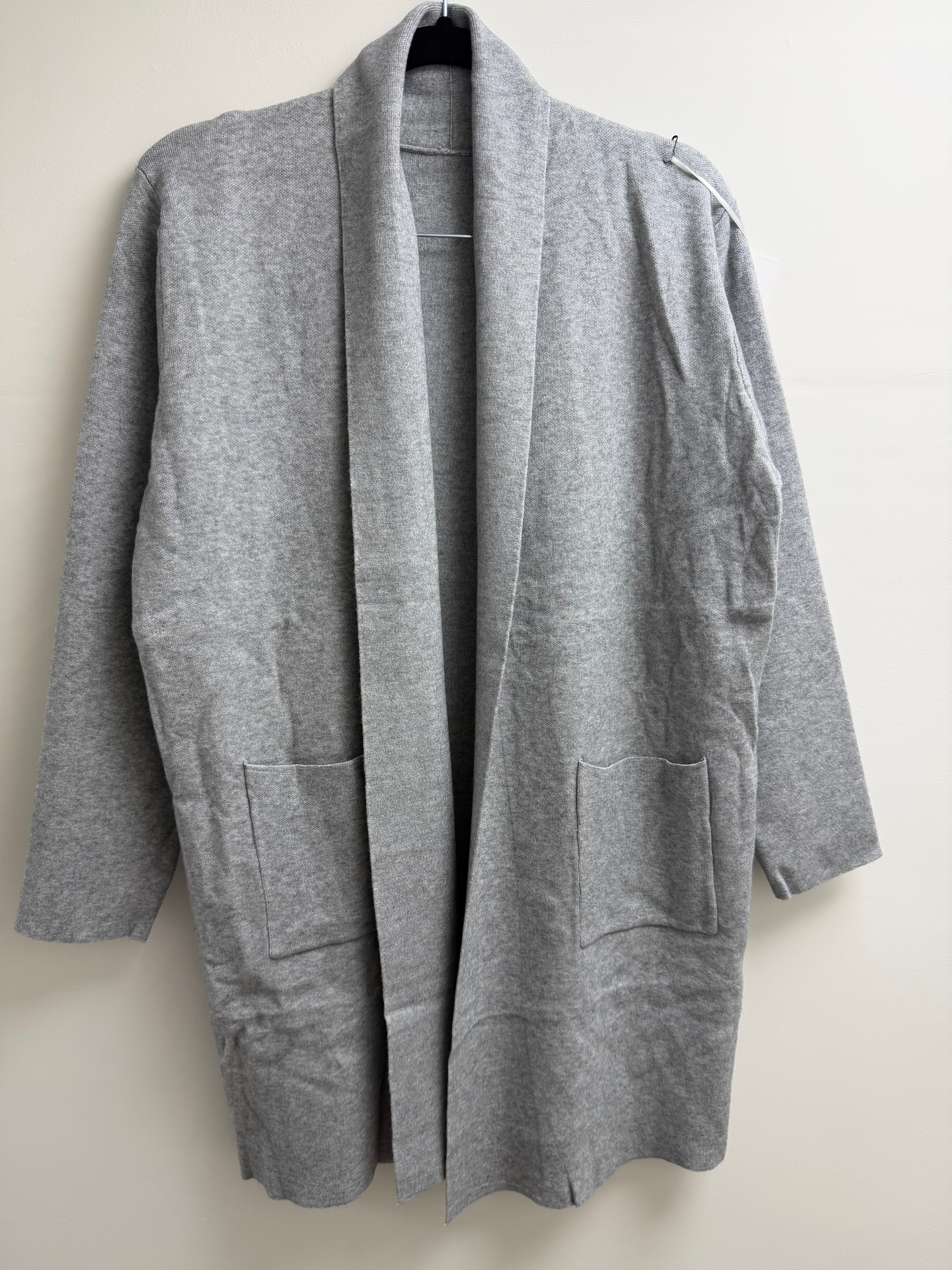 Loungewear cardigan (cashmere blend) - grey XL AKC0144