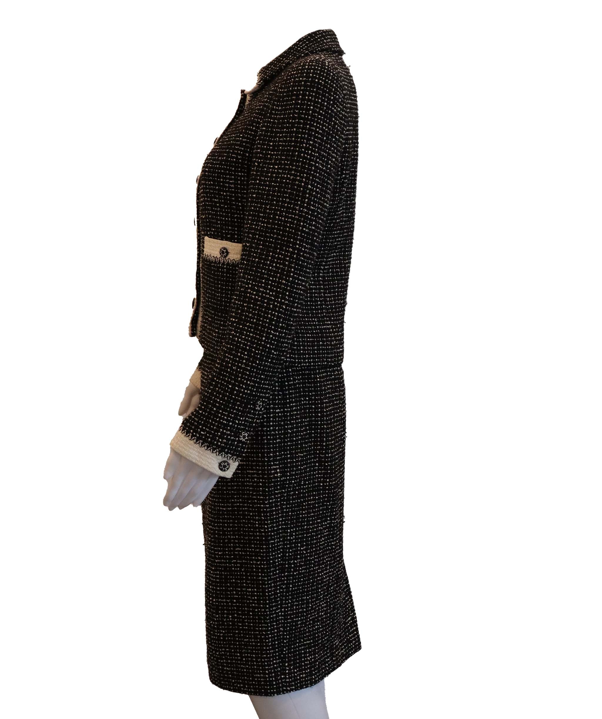 Chanel black white blazer set FT301
