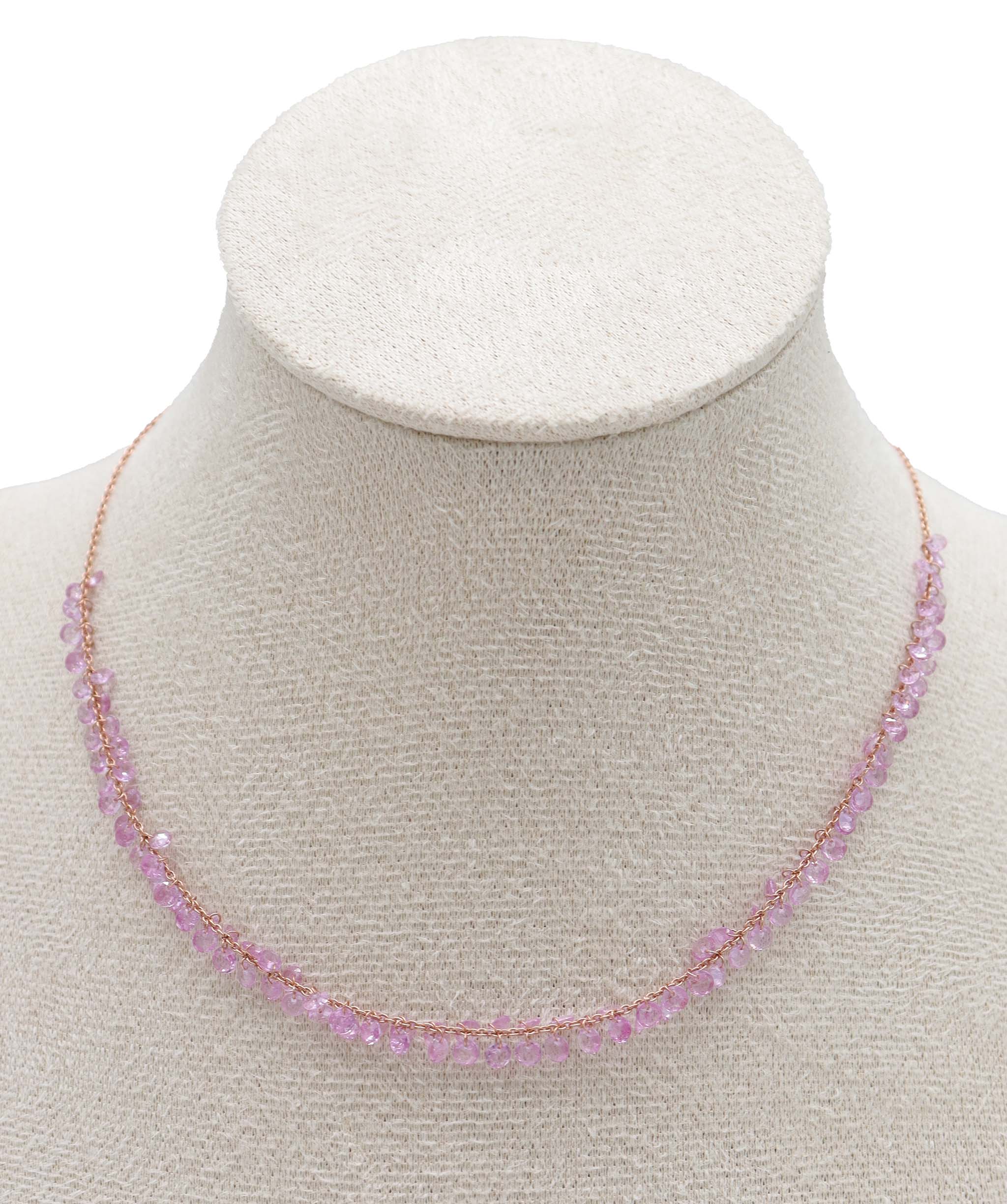 7.21CT PINK SAPPHIRE ROSECUT (H)18" NECKLACE C12678