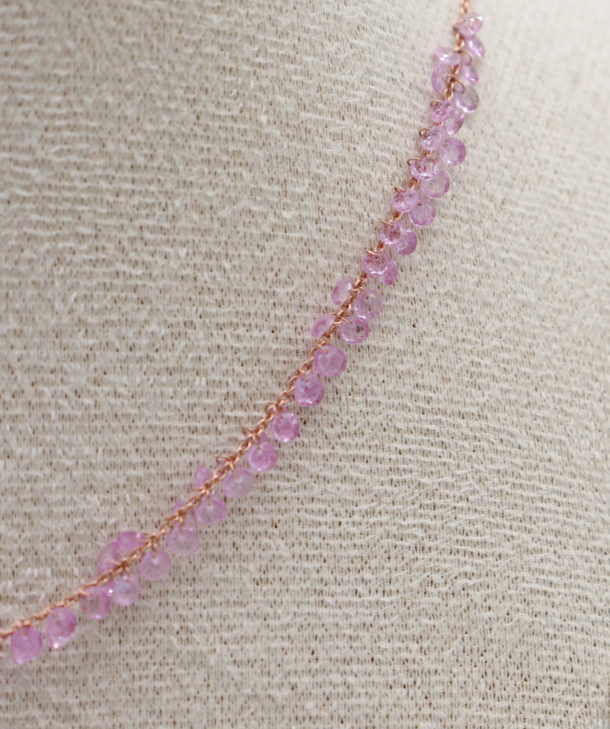 7.21CT PINK SAPPHIRE ROSECUT (H)18" NECKLACE C12678