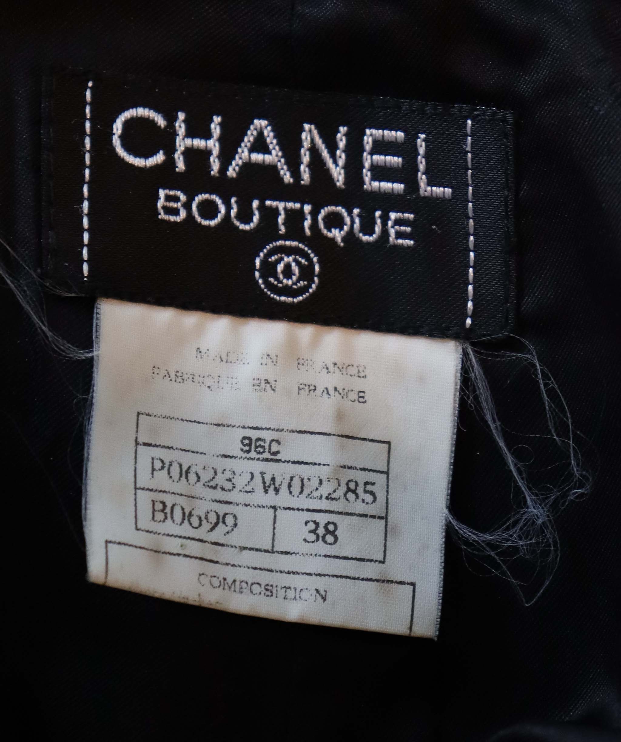 Chanel black white blazer set FT301