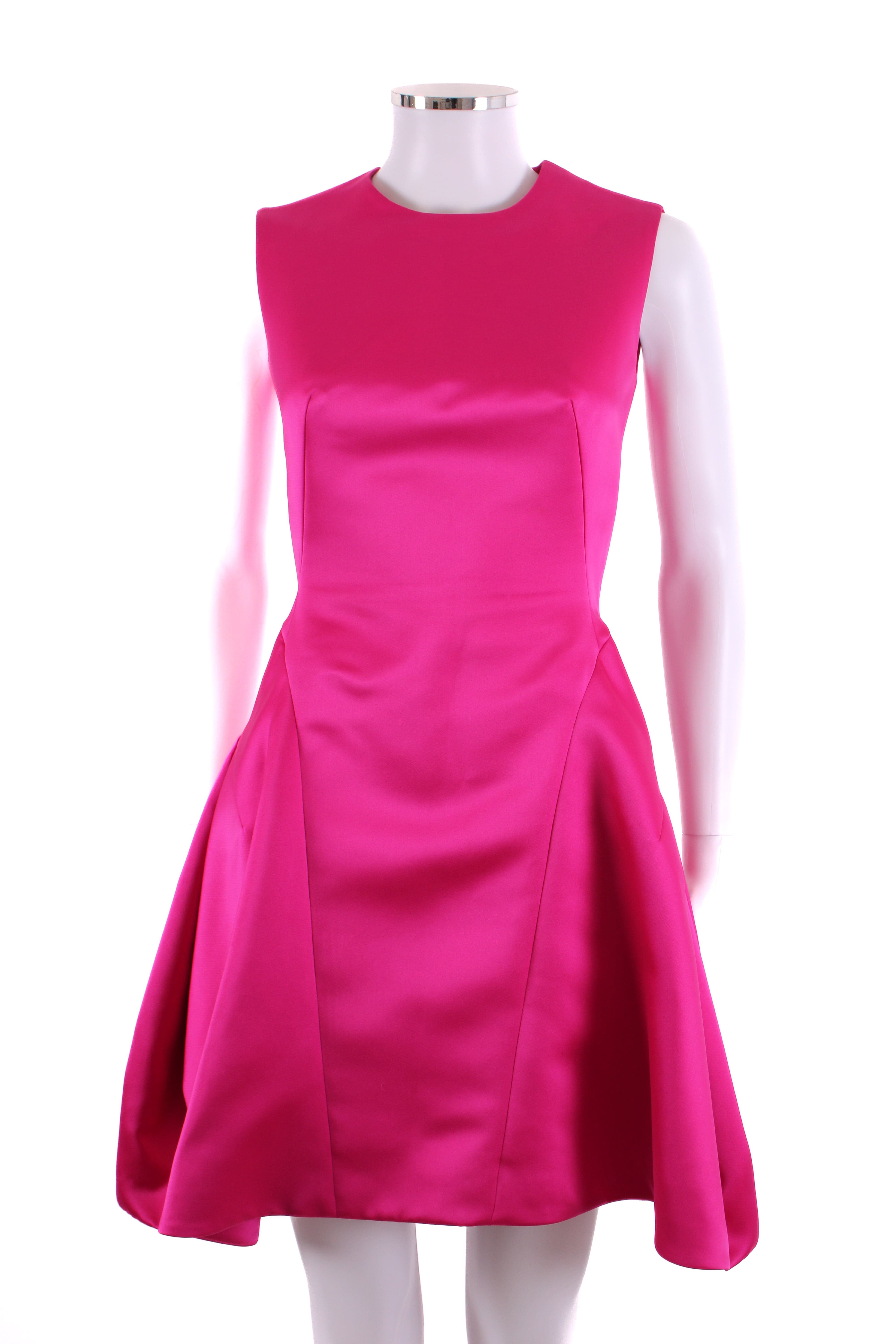 Alexander McQueen Satin Fit & Flare Dress Pink IT38