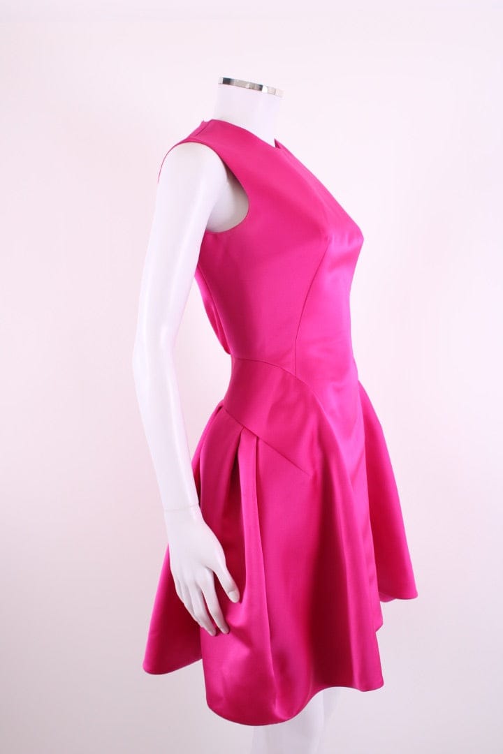 Alexander McQueen Satin Fit & Flare Dress Pink IT38