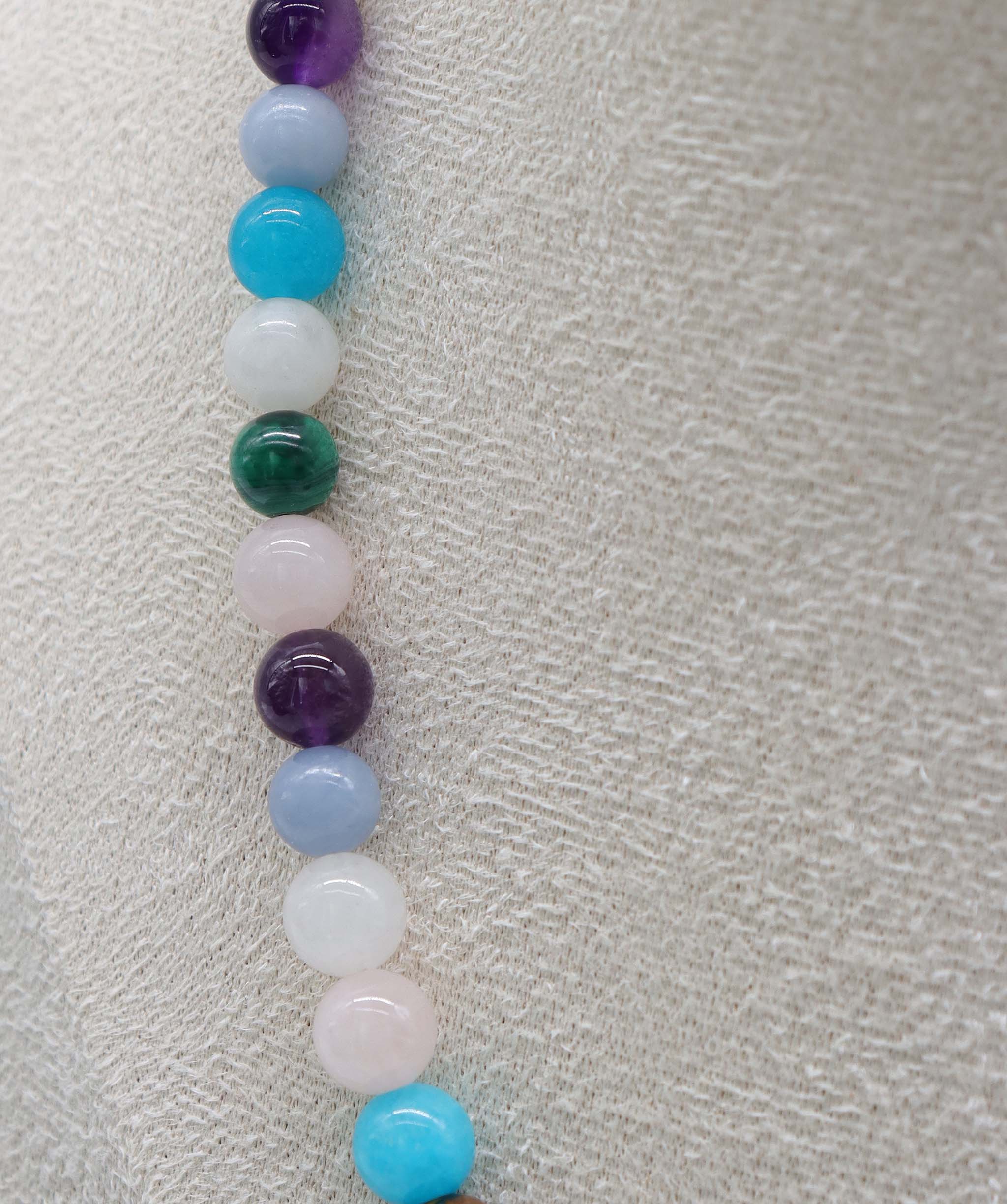 Candy Necklace: malachite, tiger’s eye, amethyst, amazonite, aquamarine, rose quartz, angelite, white agate DXBCS4475 DXBS6405