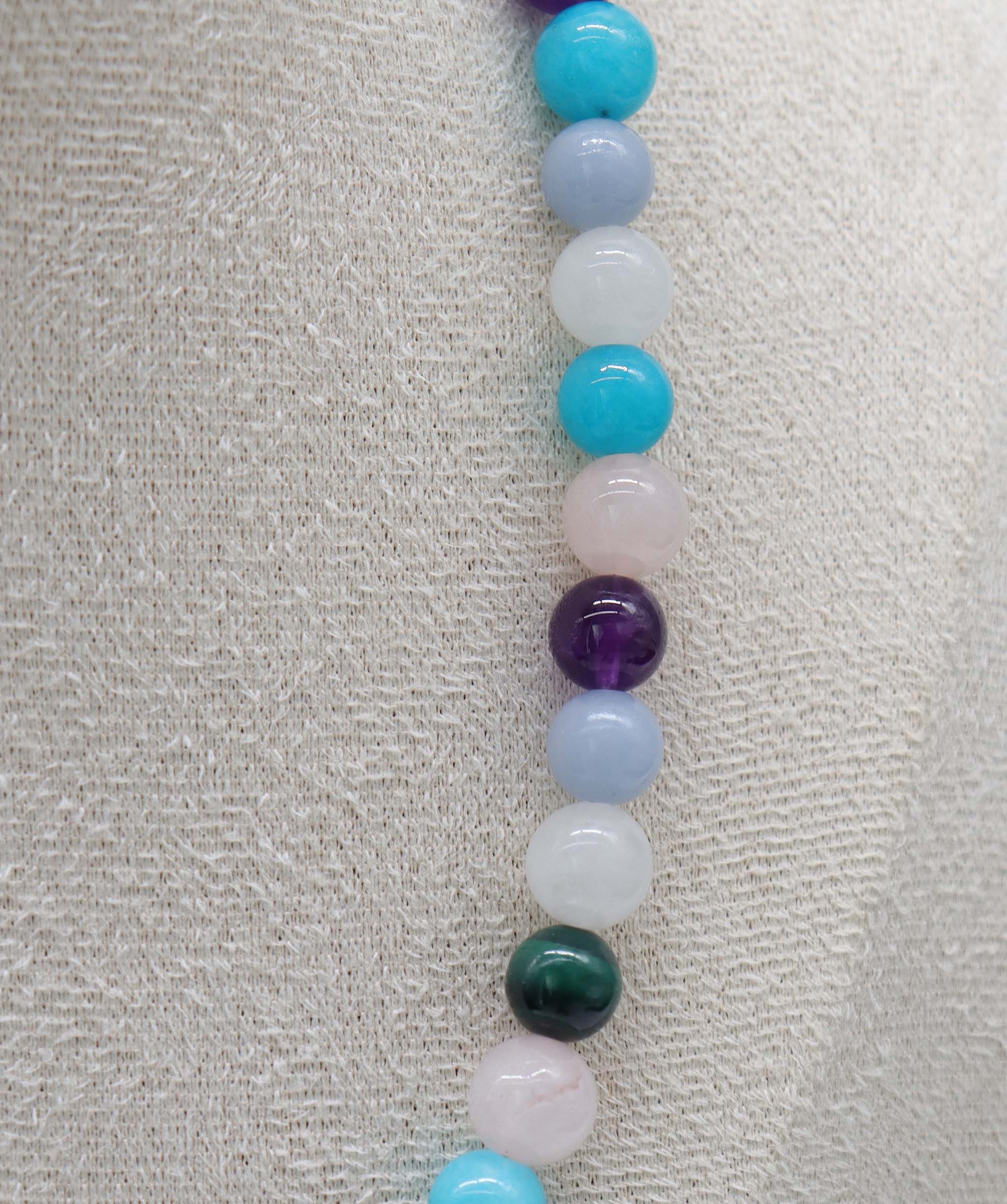Candy Necklace: malachite, tiger’s eye, amethyst, amazonite, aquamarine, rose quartz, angelite, white agate DXBCS4475 DXBS6405