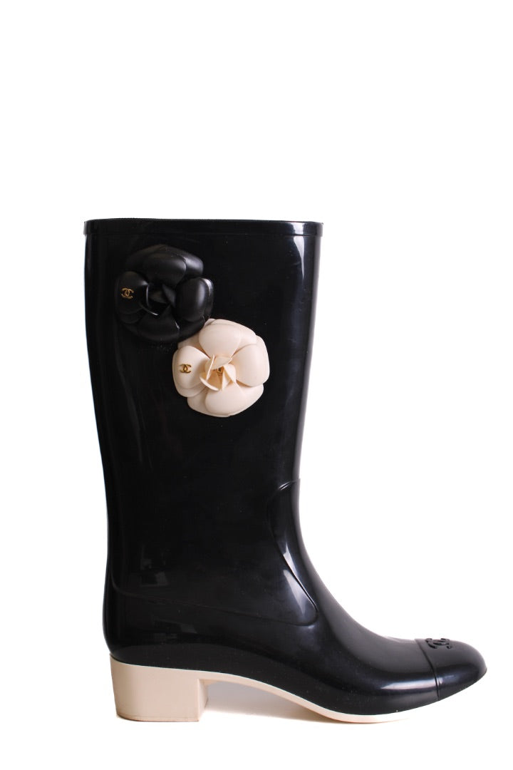 Chanel Wellingtons Black 42