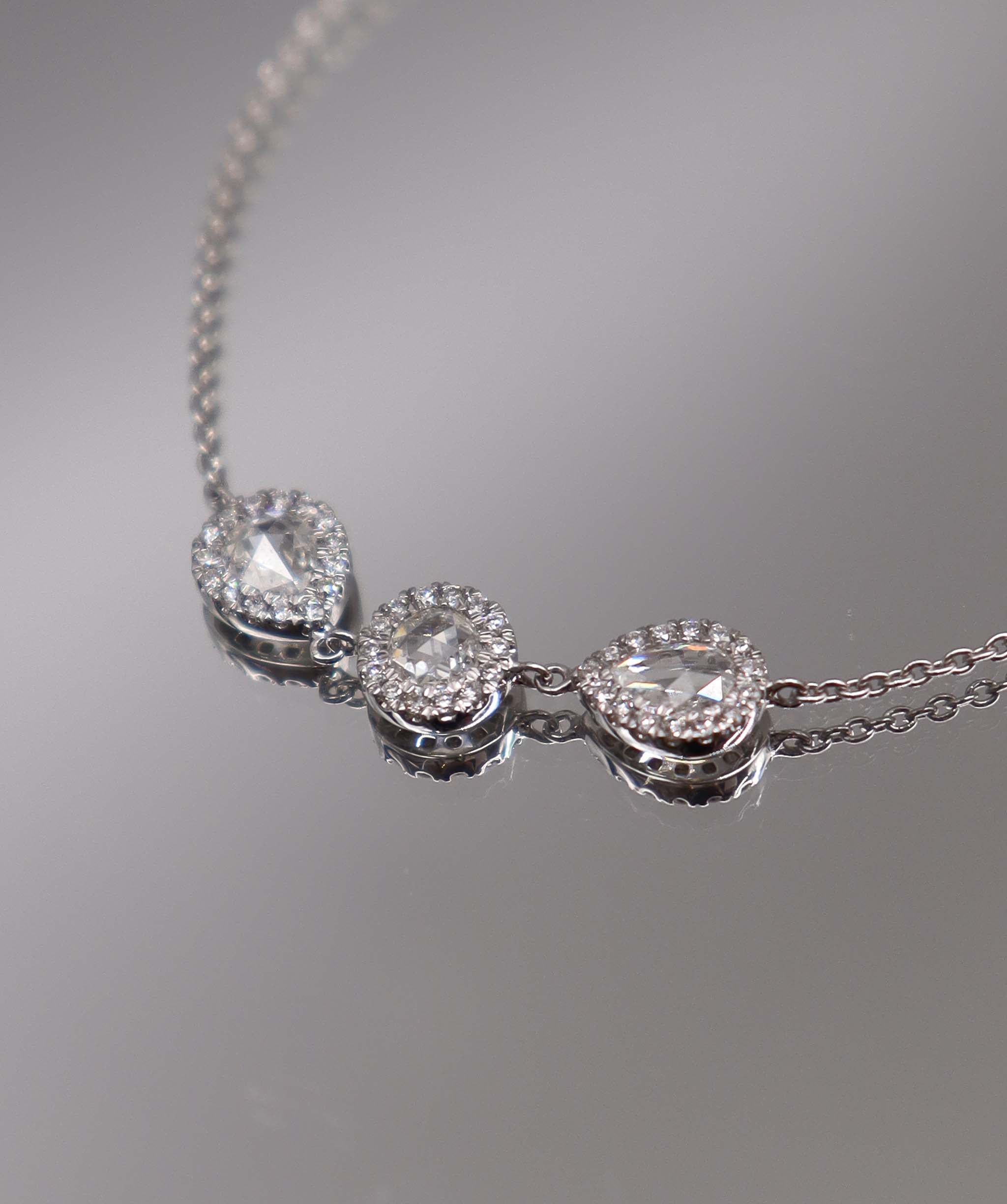 WHITE ROSECUT PEAR SHAPE ROSECUT SMALL DIAMONDS B2360