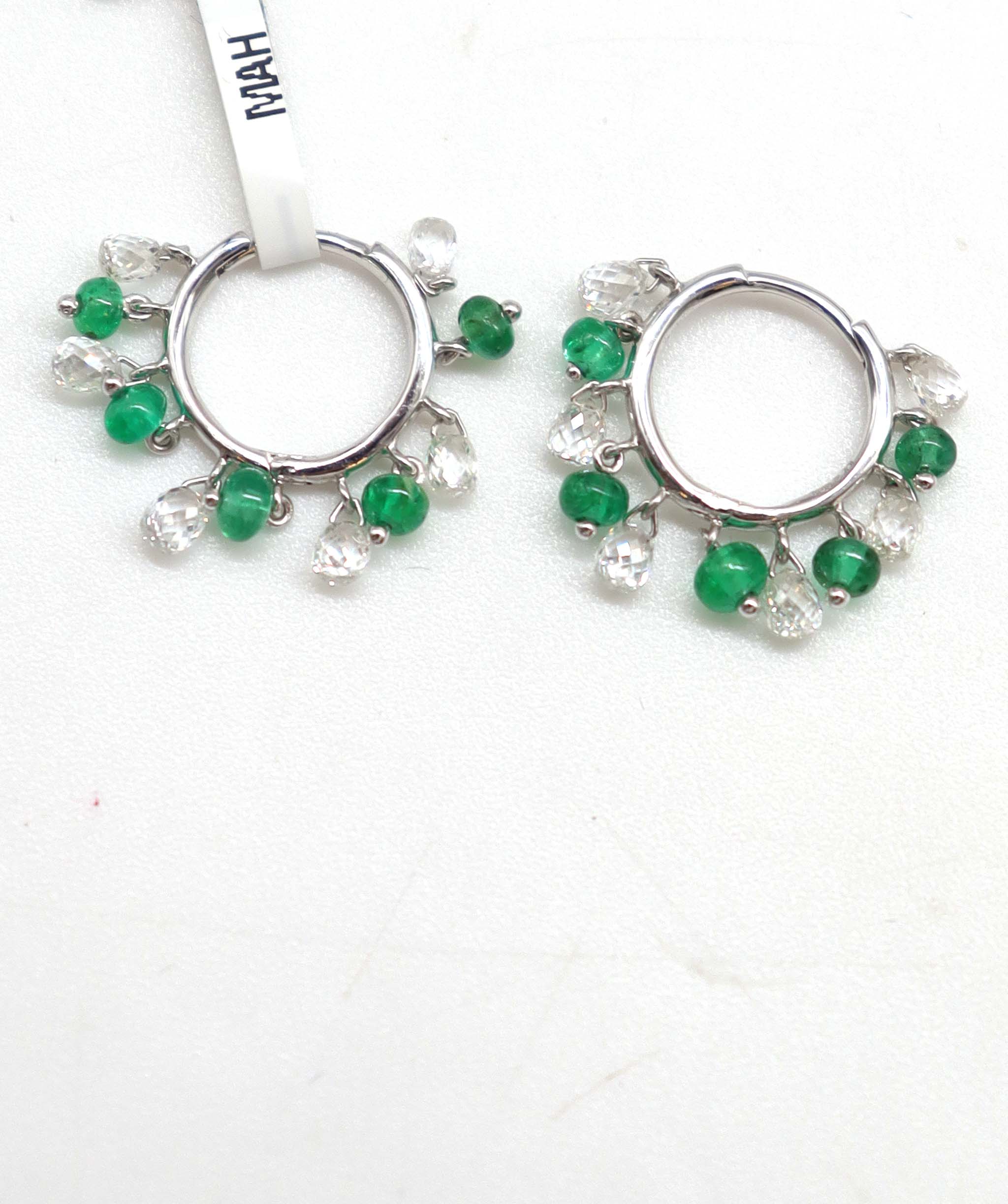 WHITE BRIOLETTE EMERALD BEADS 11*1.30MM E3129