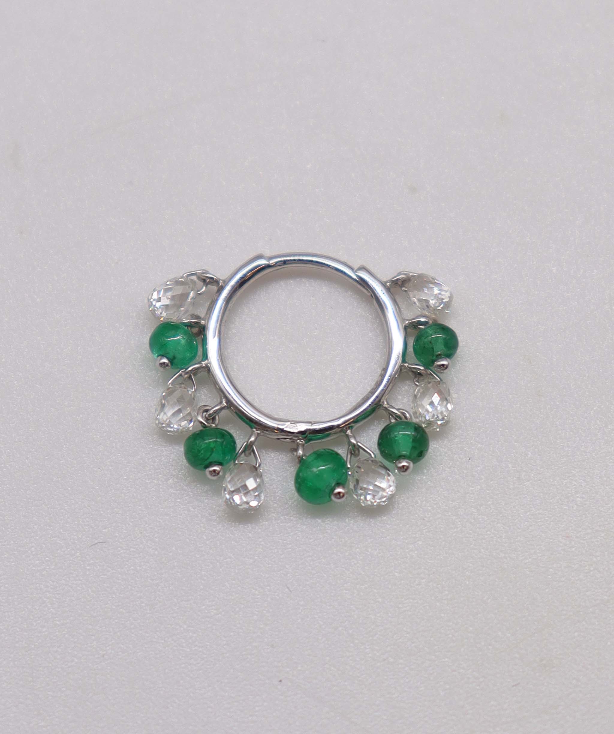 WHITE BRIOLETTE EMERALD BEADS 11*1.30MM E3129