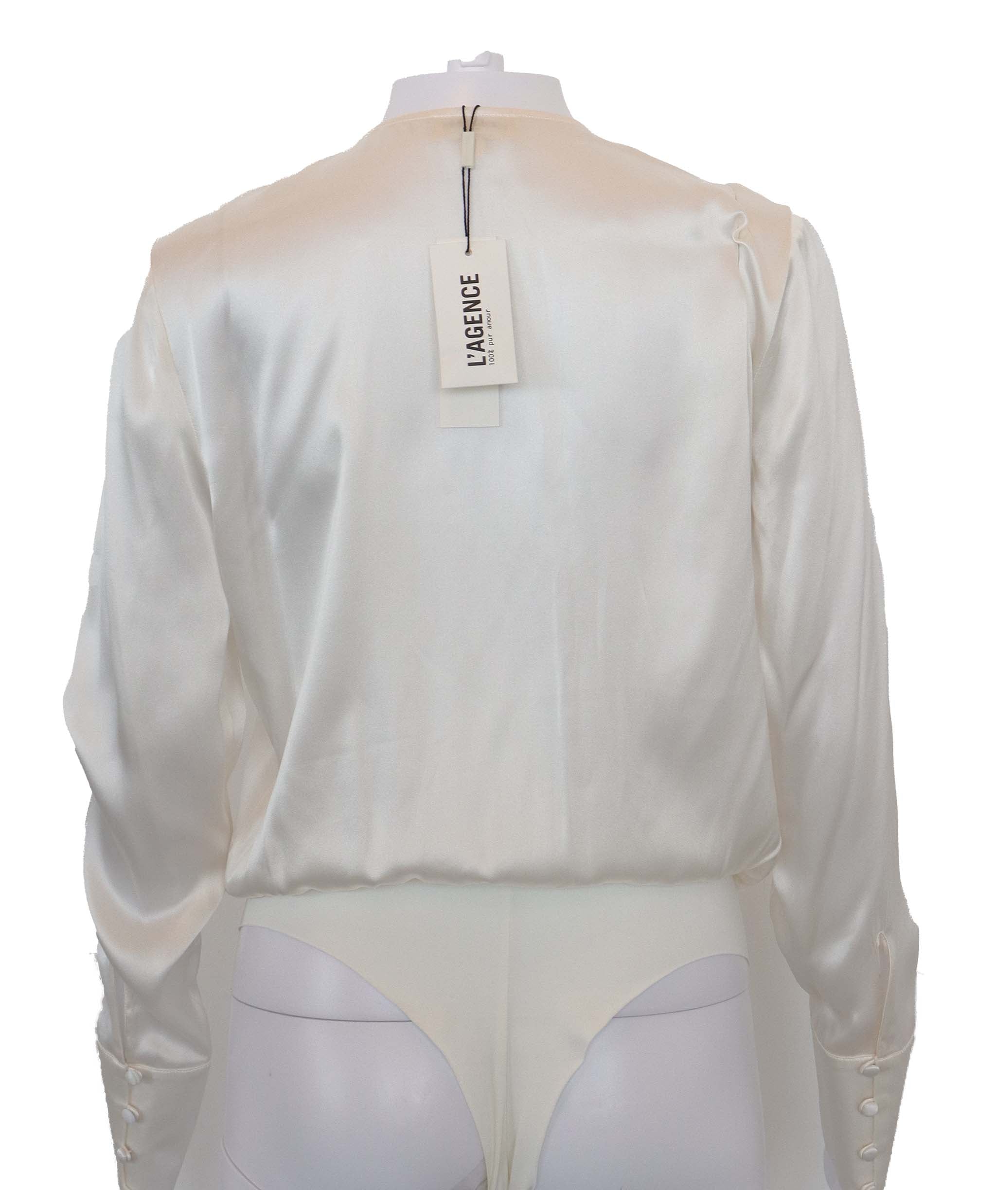 Long sleeve top jumpsuit L'Agence white ASC7147