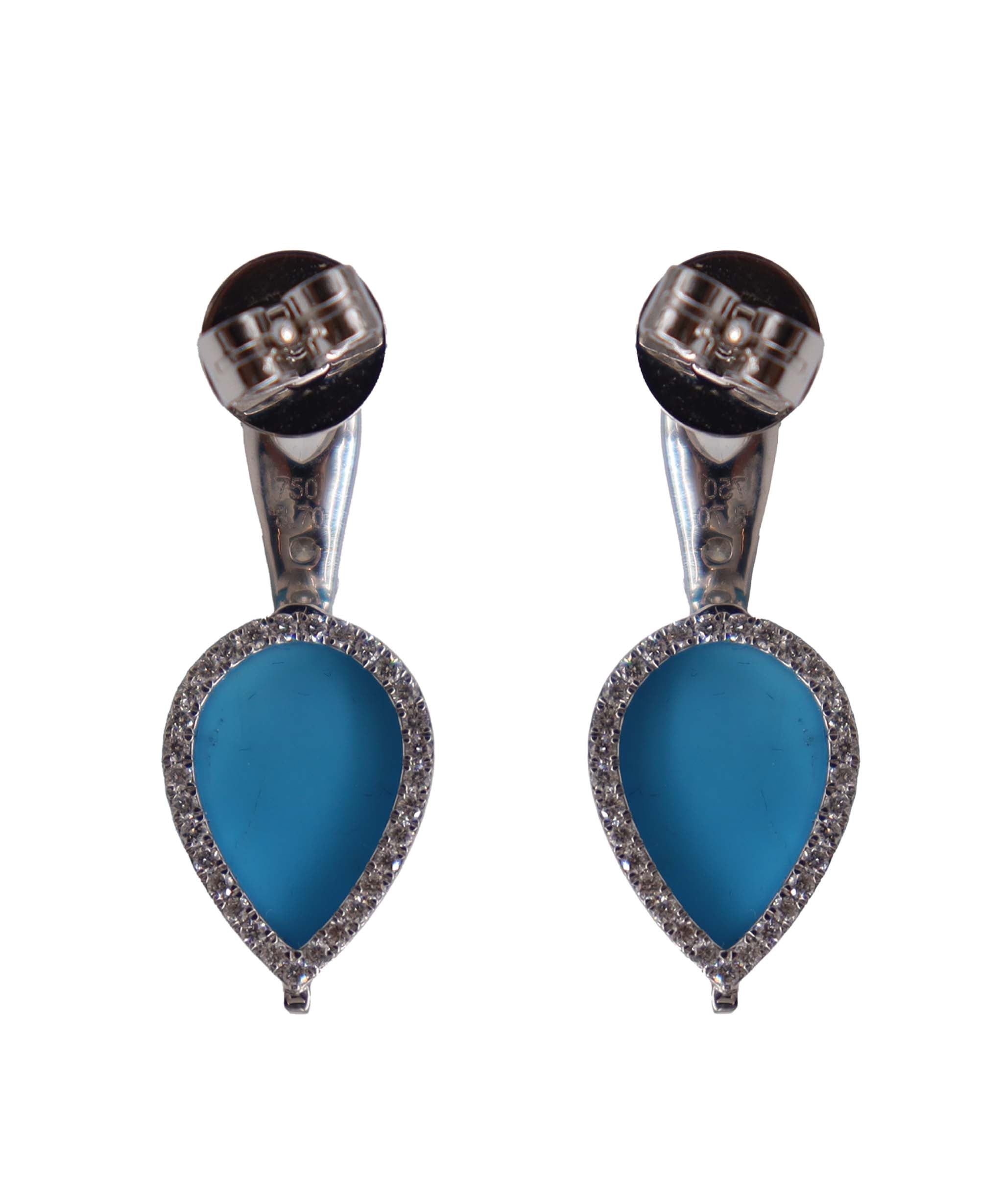 PEAR SHAPE ROSECUT SMALL DIAMONDS TURQUOISE PEAR E7573