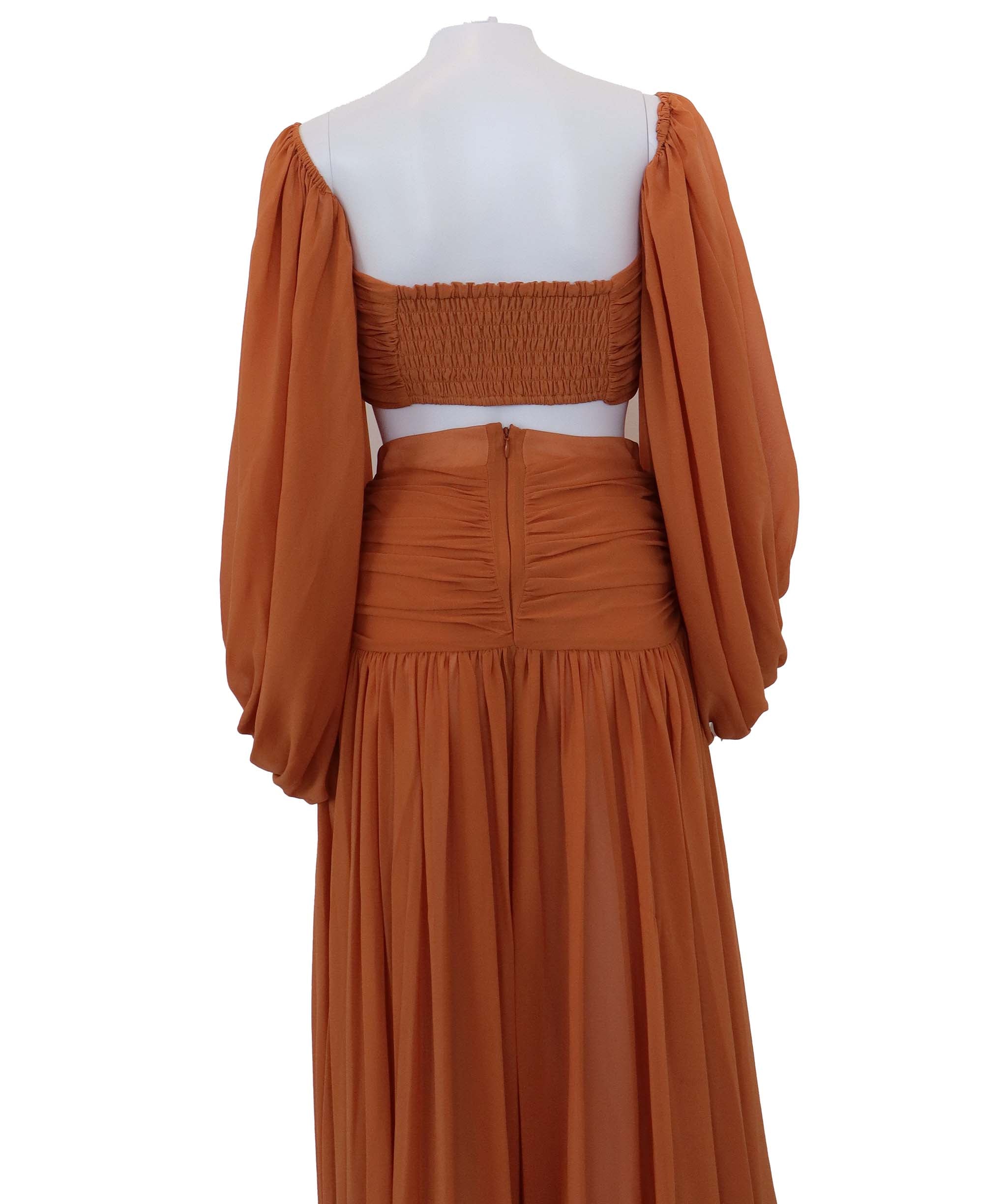 Long gown Michael Costello brown orange ASC7155