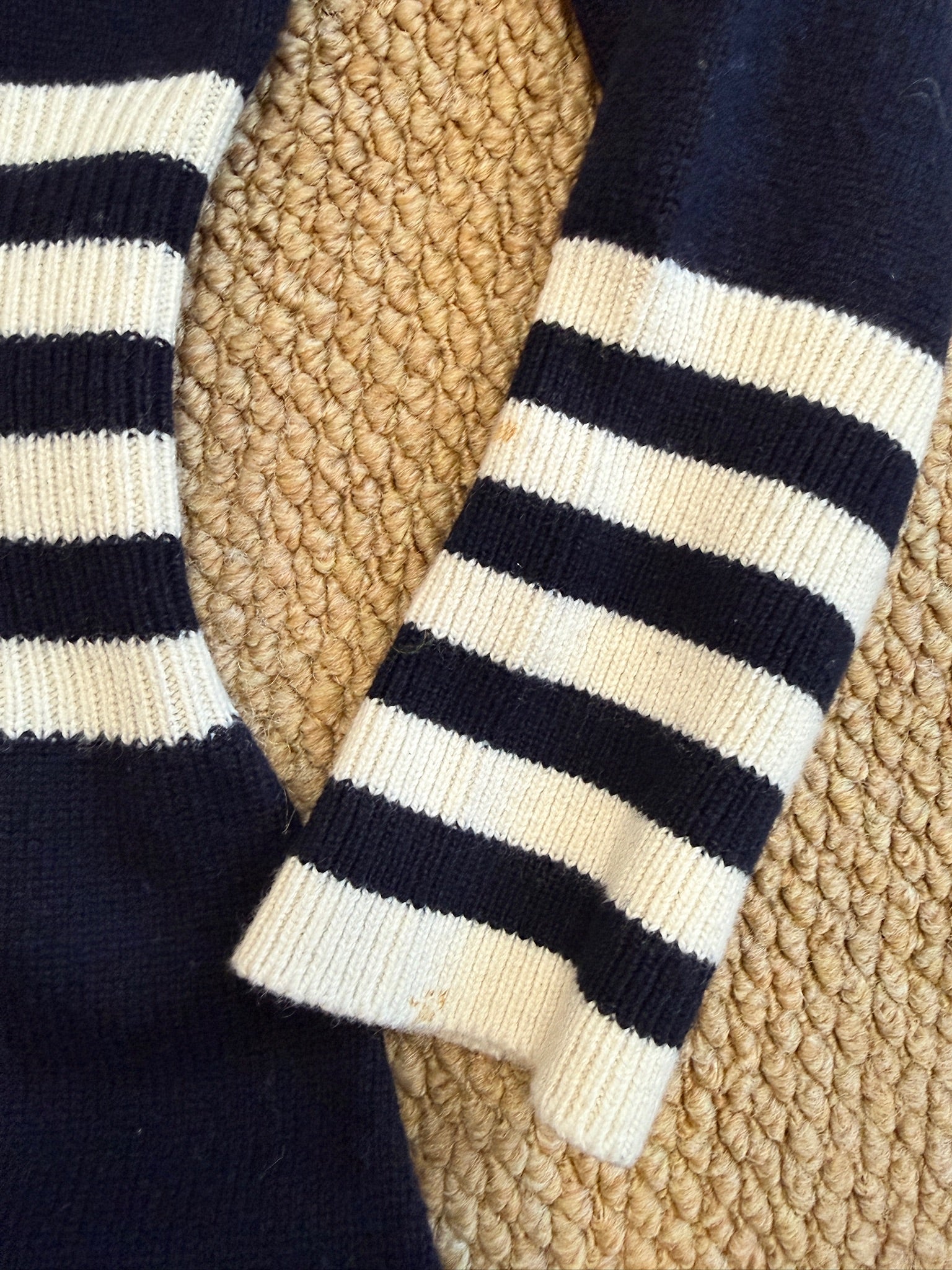 Chanel Striped Long-Sleeve Cashmere Mini Dress - Size FR 36