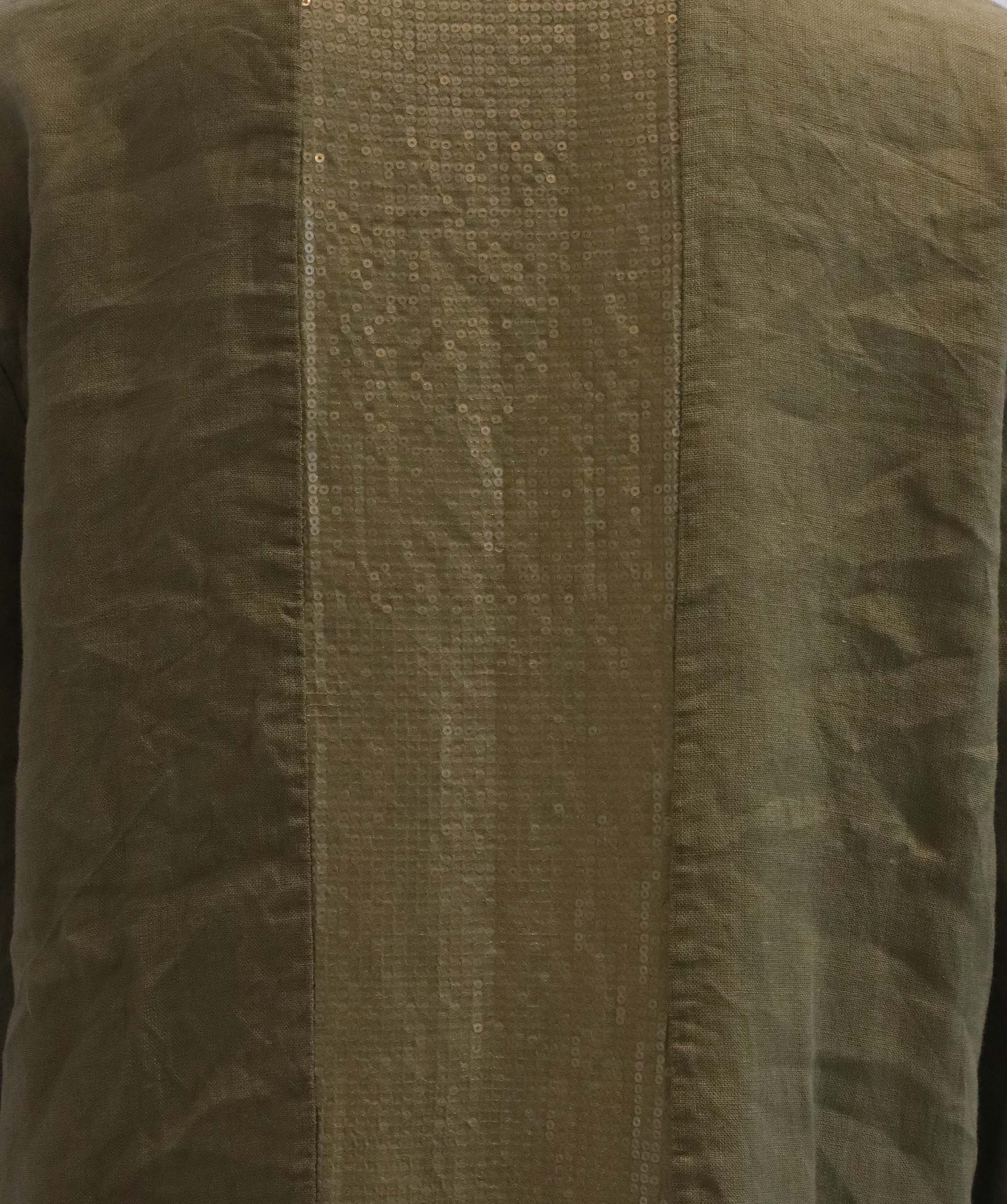 Khaki linen dress AGC3668