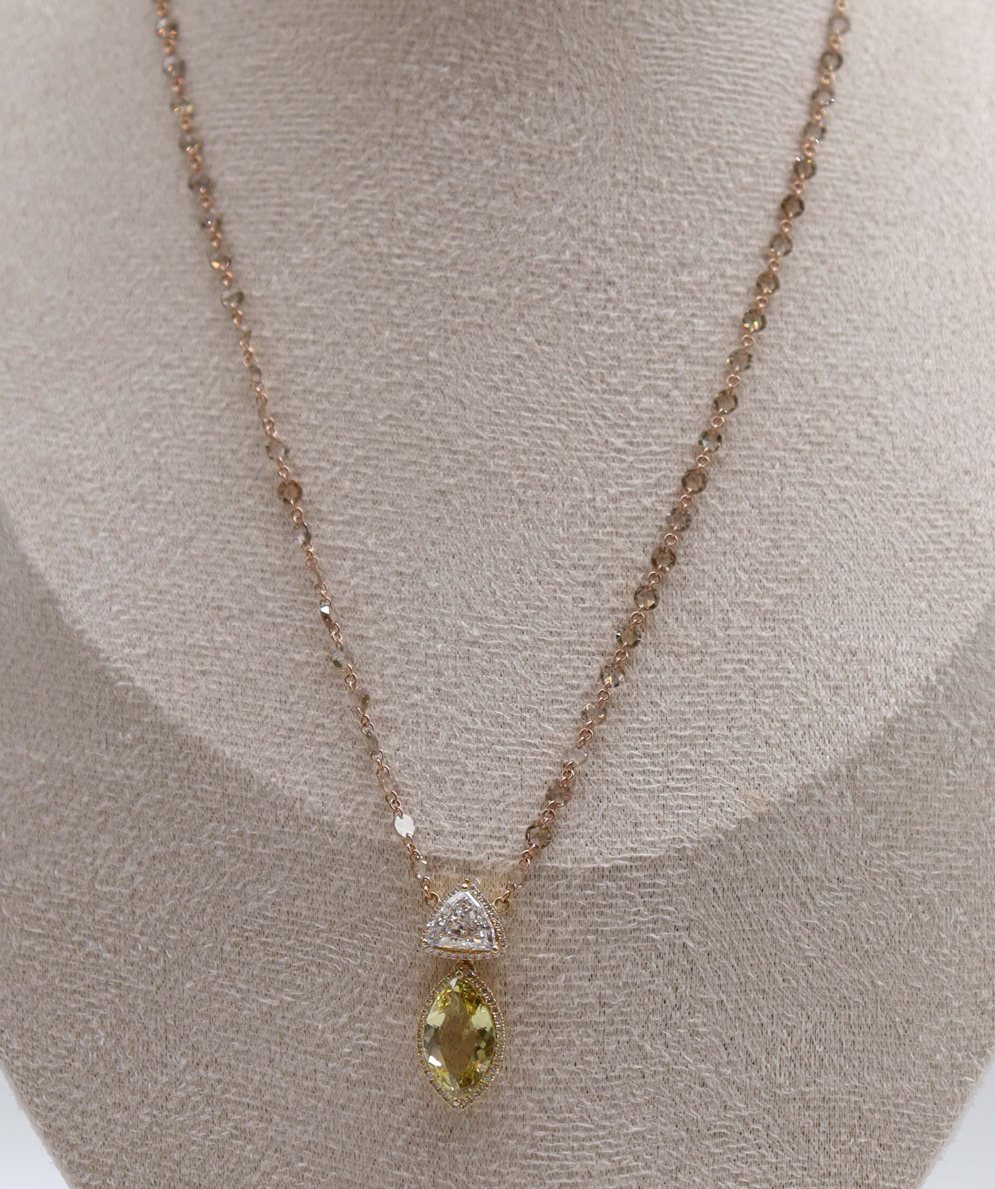 NECKLACE GOLD WT 1.810 DIA WT 10.550 GEM WT 3.920 JR-NK61-A