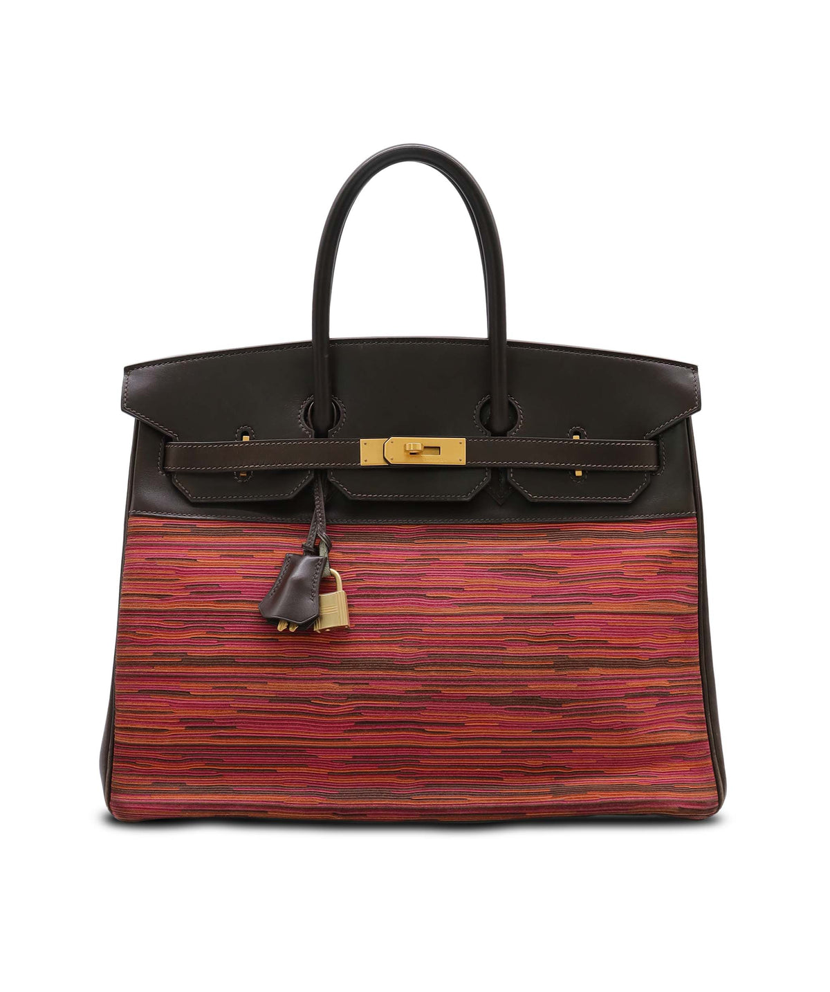 HERMES Birkin 35 Box VibratO Havane Orange Fuchsia GHW AGC3878