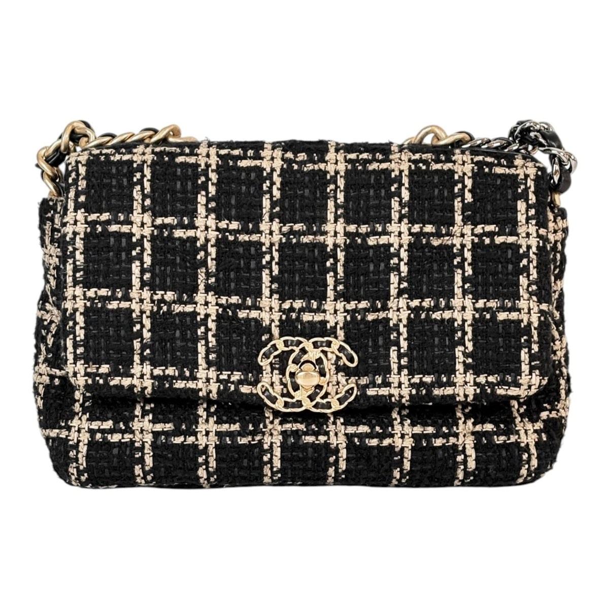 Chanel 19 Small Black Tweed Bag
