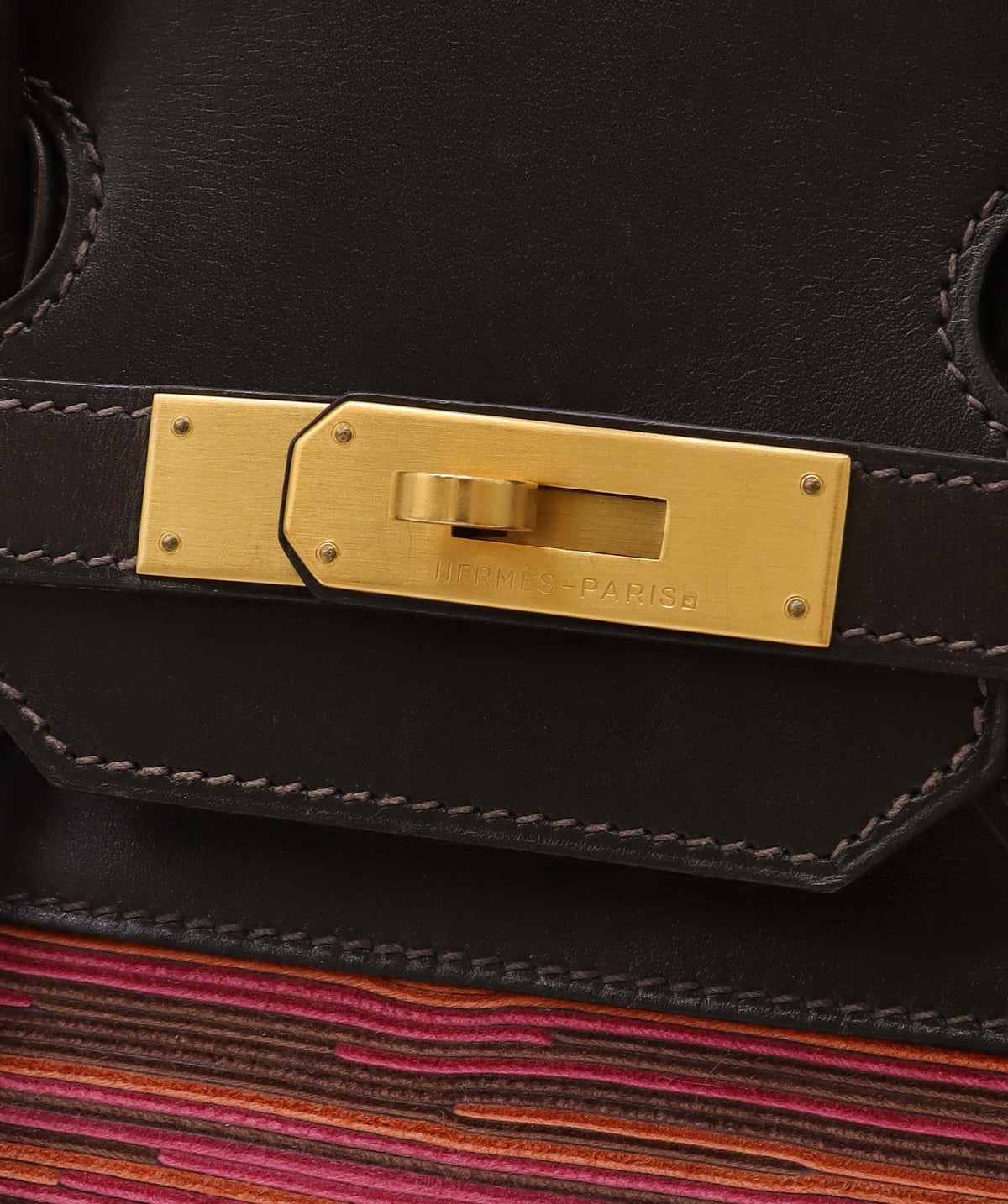 HERMES Birkin 35 Box VibratO Havane Orange Fuchsia GHW AGC3878